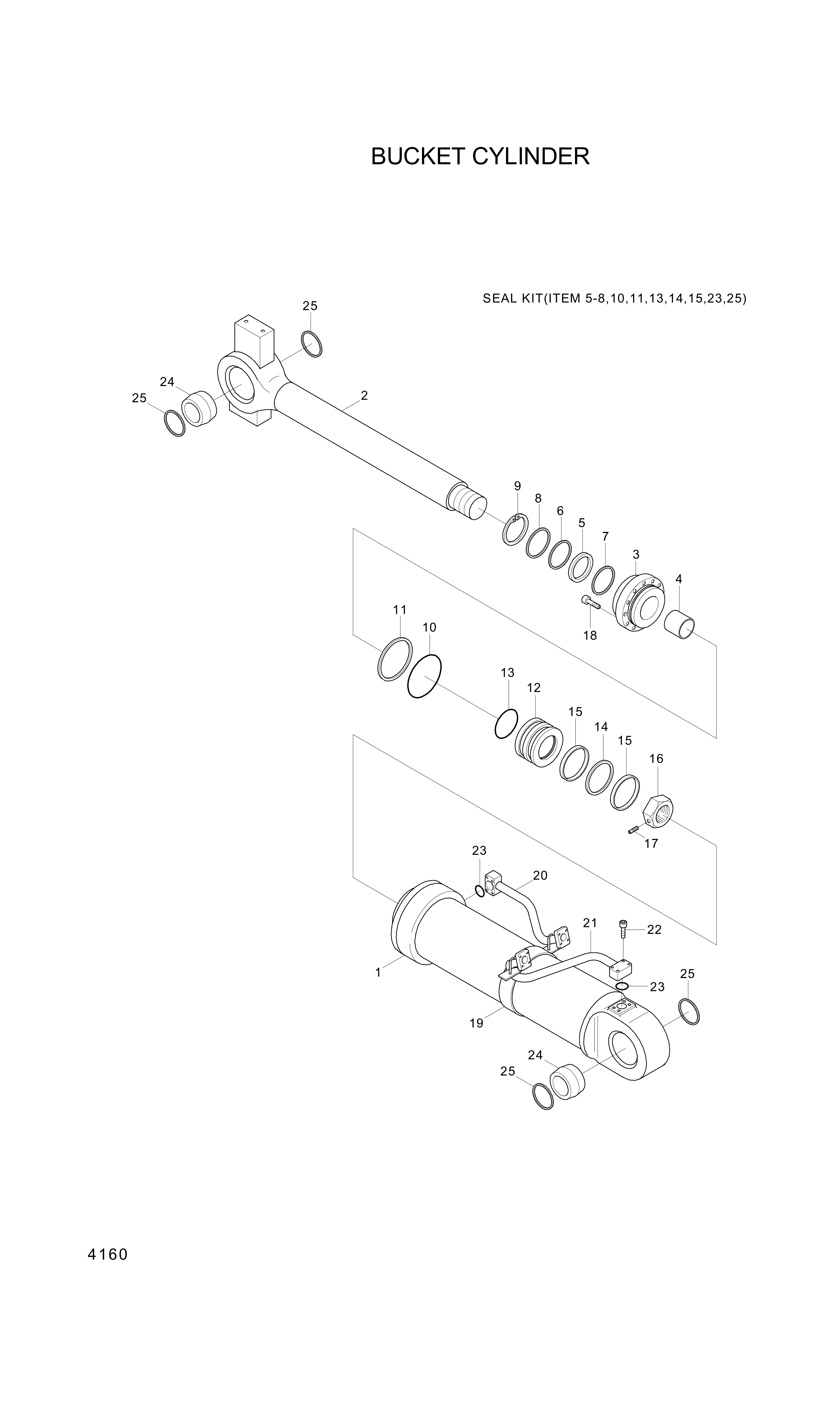 drawing for Hyundai Construction Equipment XCAV-00054 - PIPE ASSY-BS (figure 5)