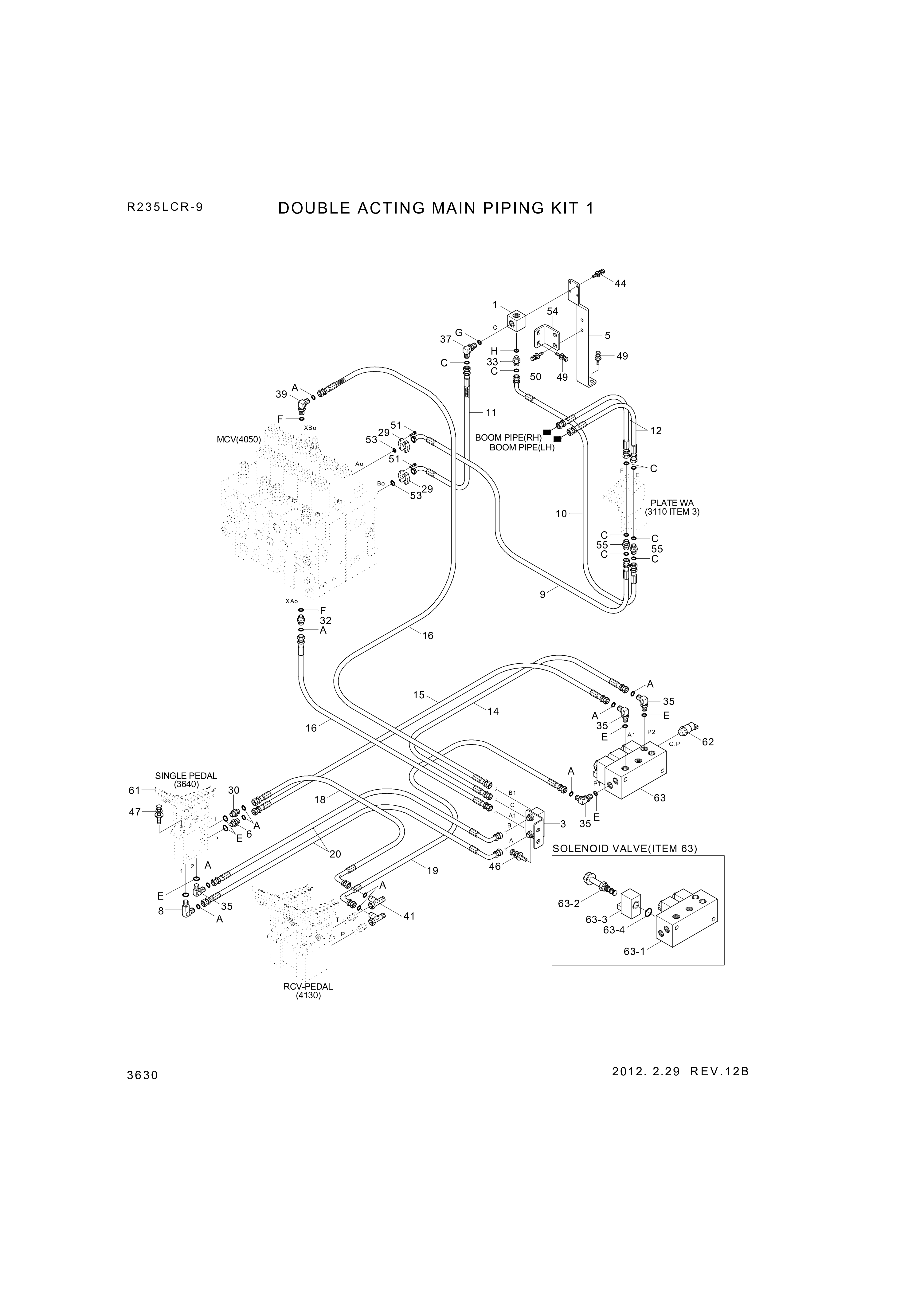 drawing for Hyundai Construction Equipment 34Q6-90471 - HOSE ASSY-HYD (figure 1)