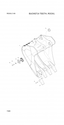 drawing for Hyundai Construction Equipment 61EQ-30030GG - TOOTH (figure 1)