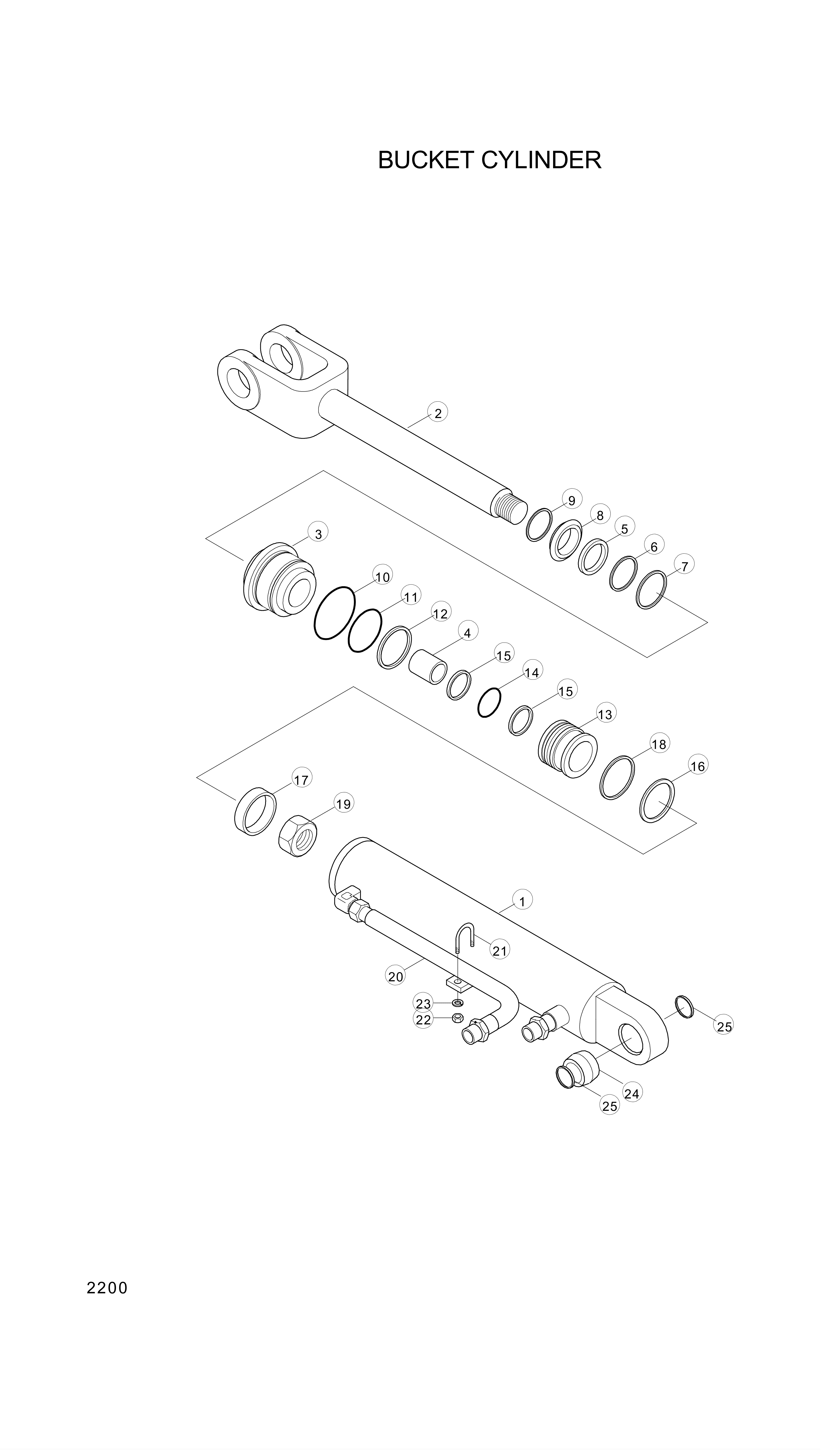 drawing for Hyundai Construction Equipment 31Y2-05760 - GLAND-CYL (figure 2)
