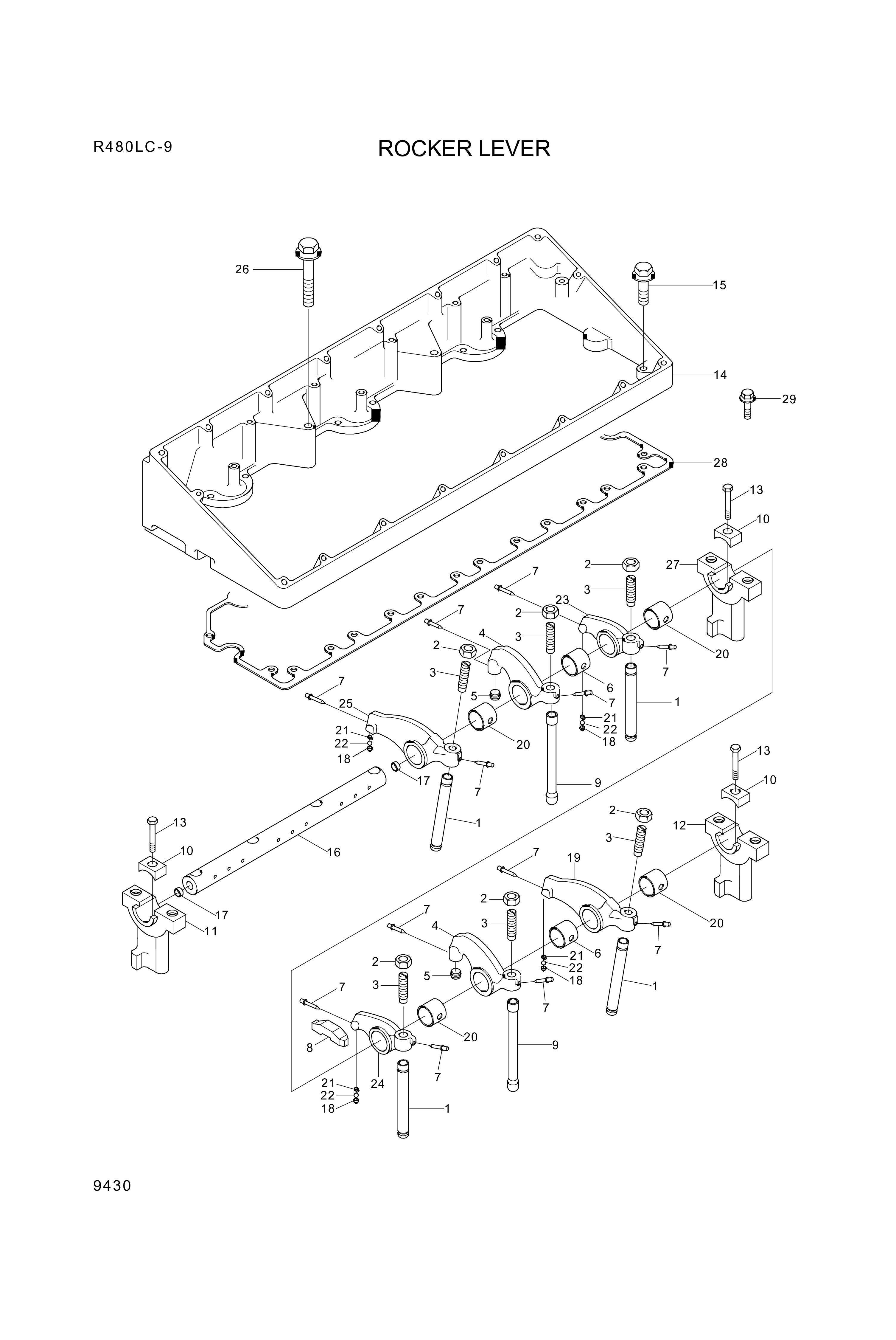 drawing for Hyundai Construction Equipment YUBP-04805 - HOUSING-ROCKERLEVER (figure 3)