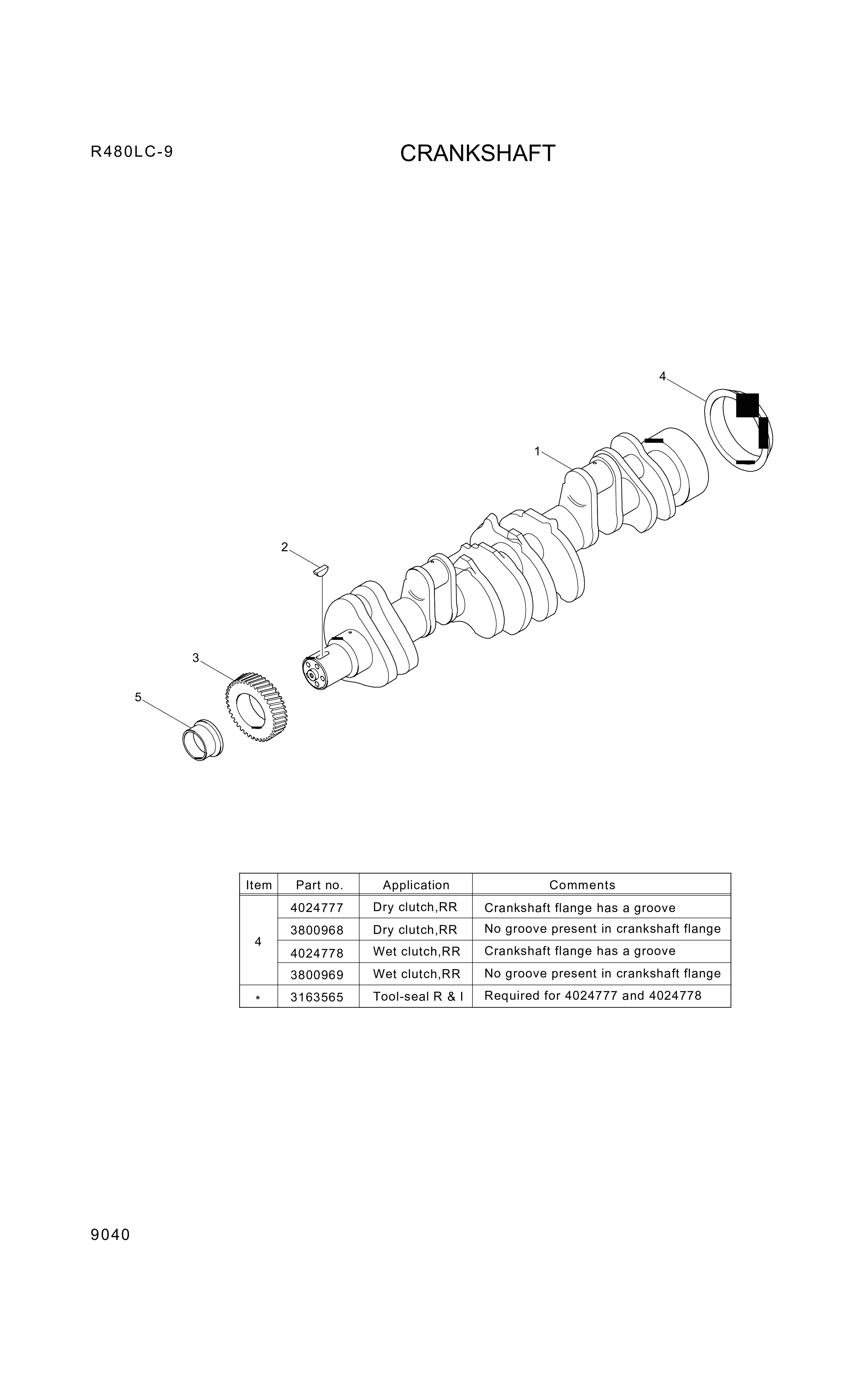 drawing for Hyundai Construction Equipment YUBP-04525 - CRANKSHAFT (figure 5)