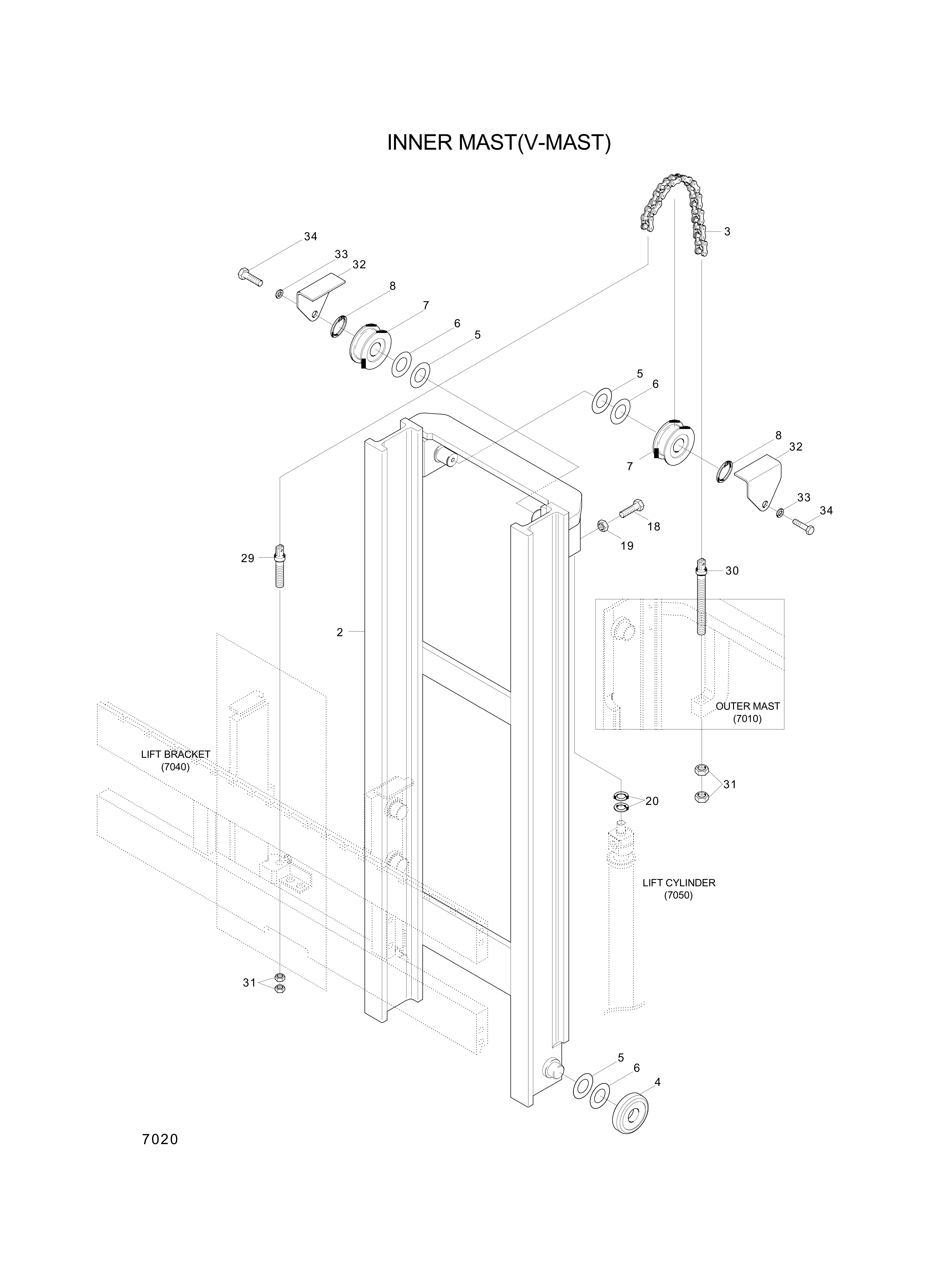 drawing for Hyundai Construction Equipment S017-100256 - BOLT-HEX (figure 3)