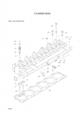Technical drawing of Hyundai Construction Equipment YUBP-06255 BLOCK ASSY-CYL with dimensions and layout (figure 5)