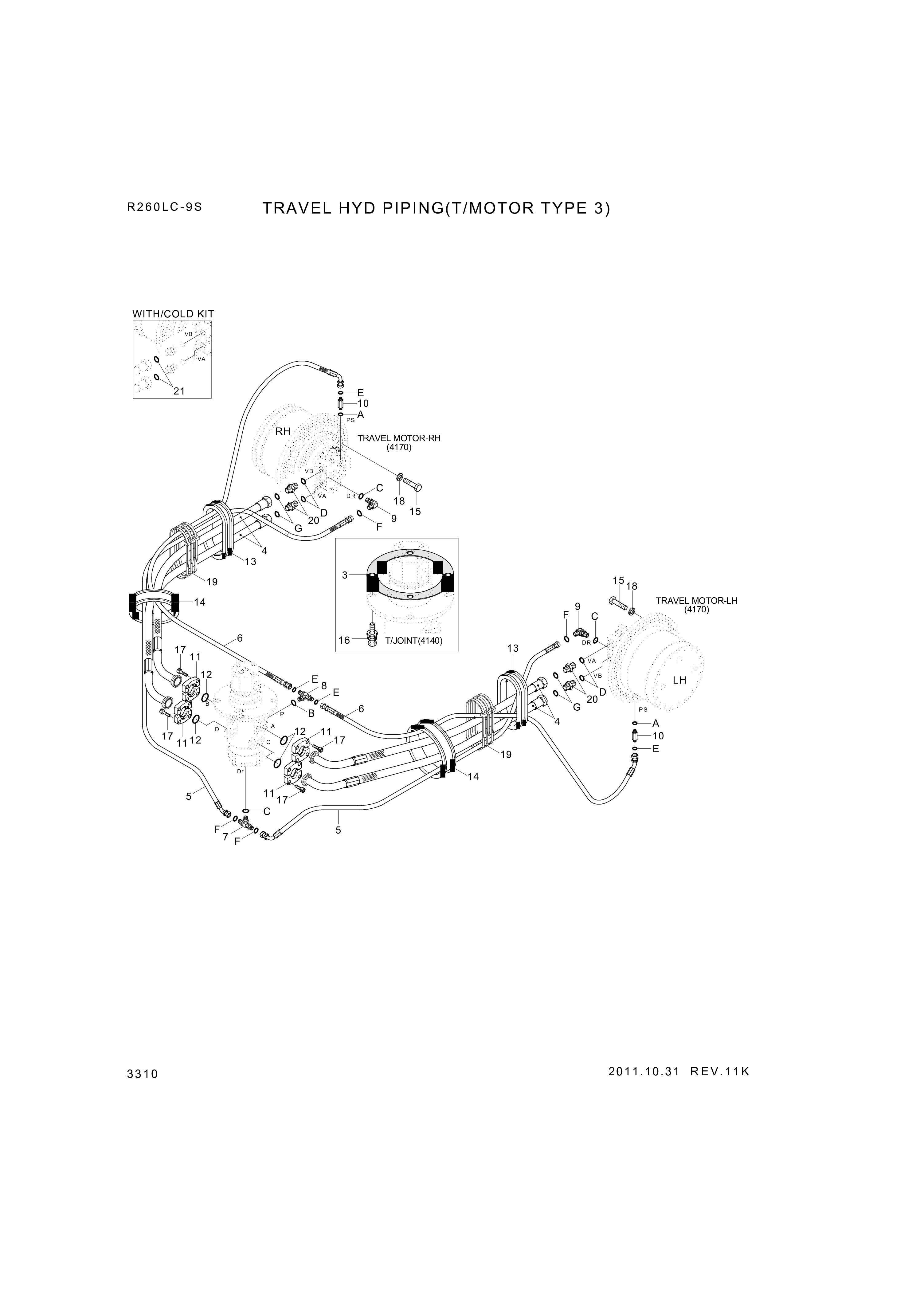 drawing for Hyundai Construction Equipment P980-167346 - HOSE ASSY-ORFS&FLG (figure 2)