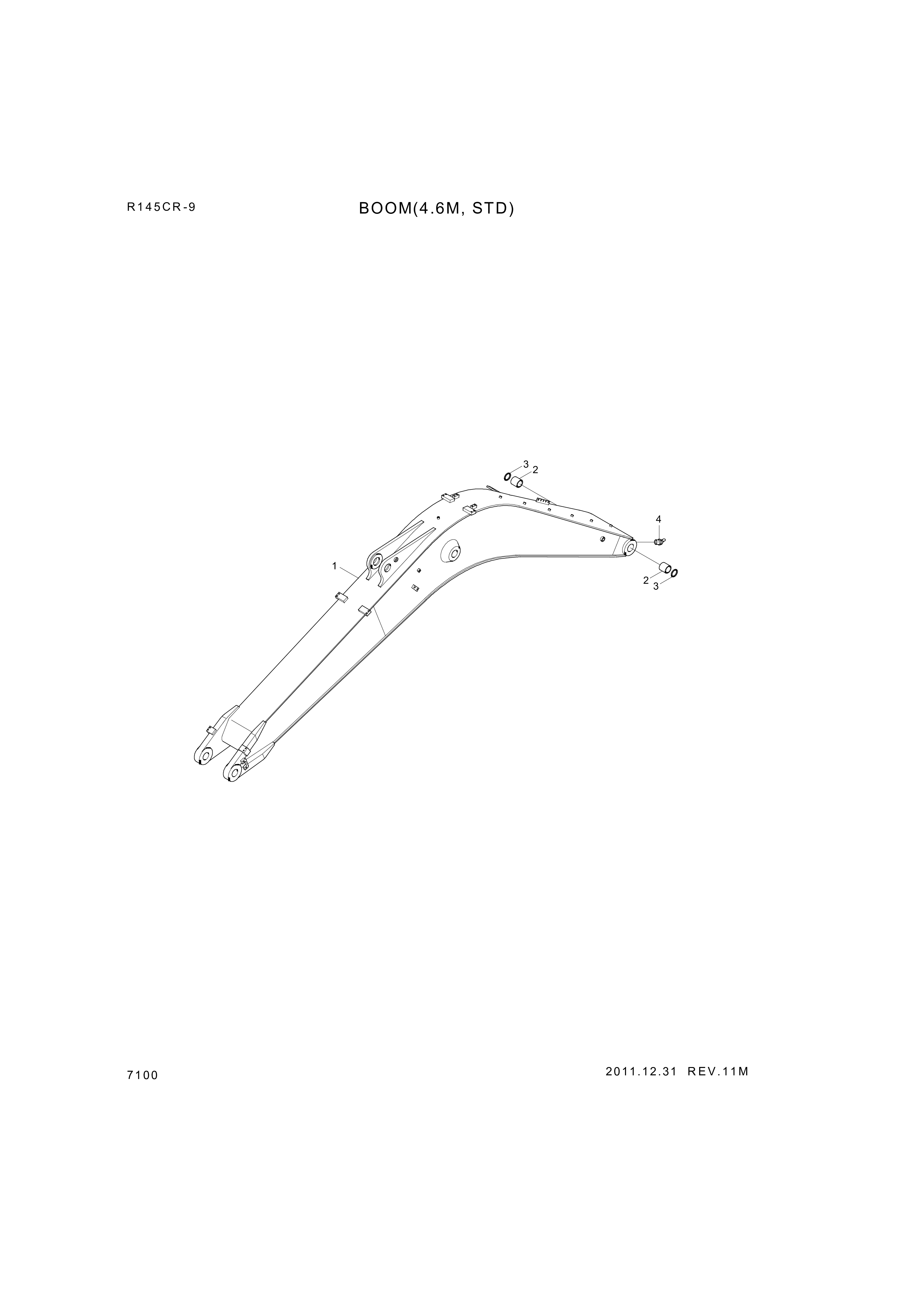 drawing for Hyundai Construction Equipment 61Q4-15100 - BUSHING-PIN (figure 1)