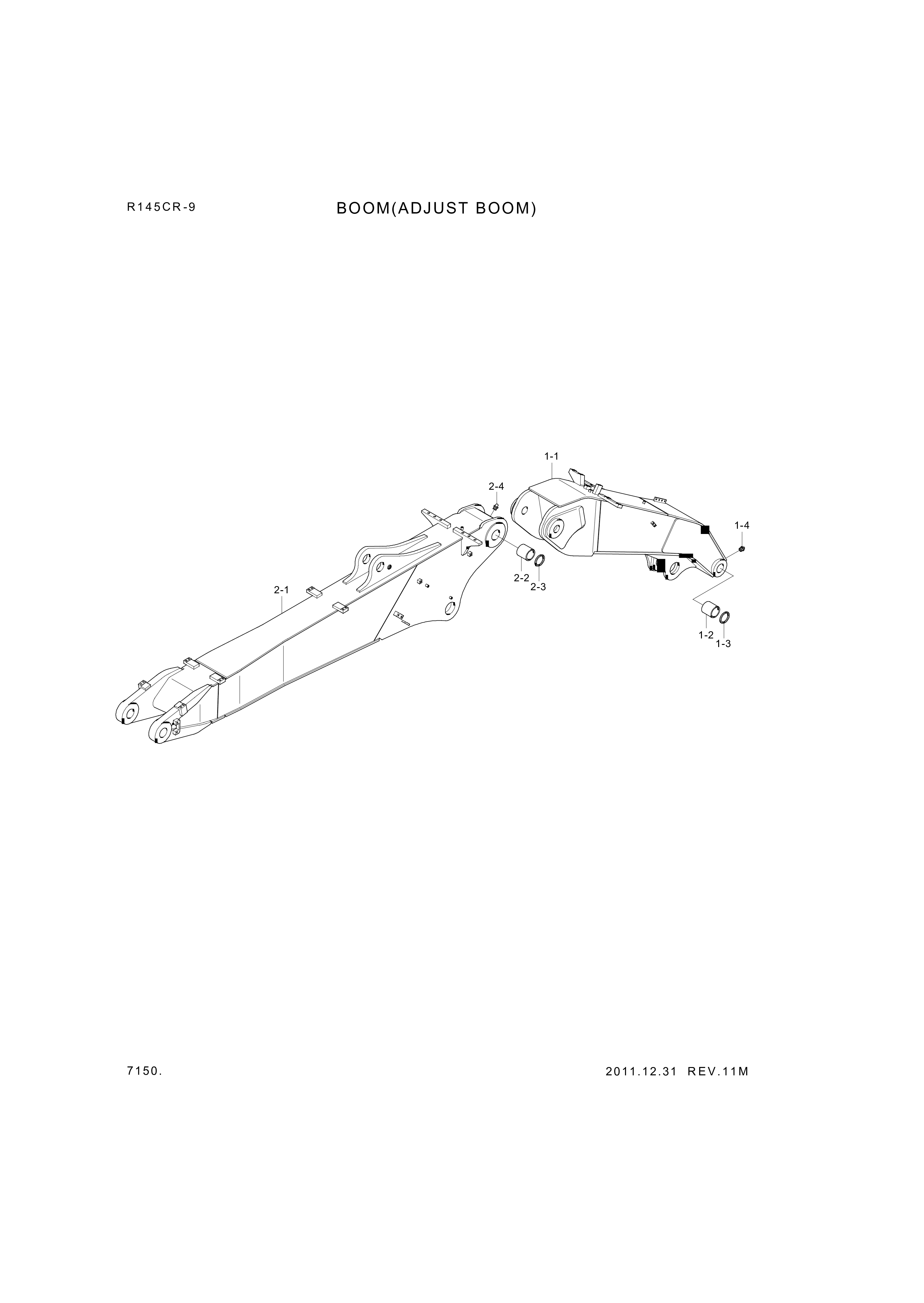 drawing for Hyundai Construction Equipment 61Q4-15100 - BUSHING-PIN (figure 2)