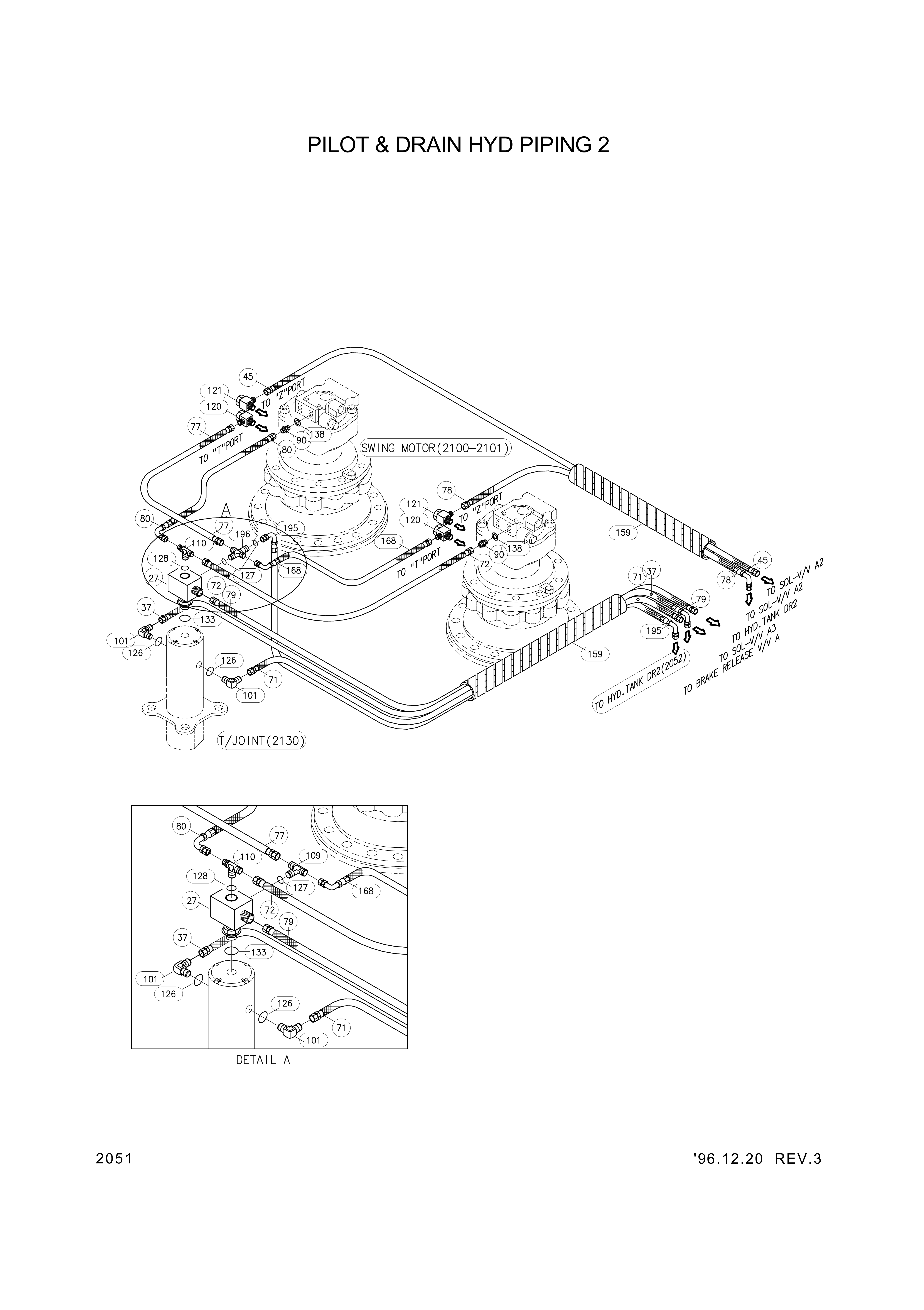 drawing for Hyundai Construction Equipment P600-122036 - HOSE ASSY-THD (figure 2)