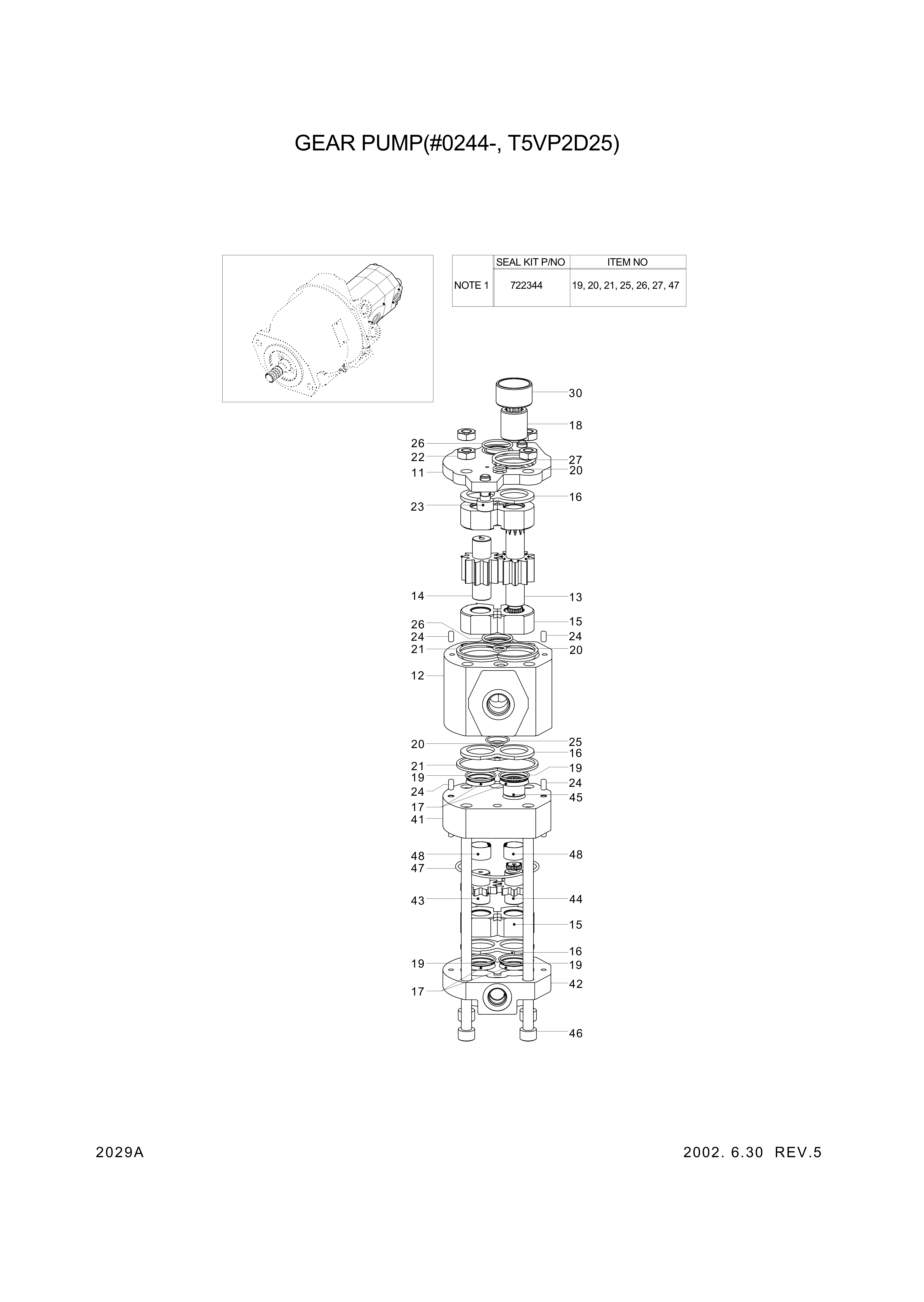 drawing for Hyundai Construction Equipment XKAH-00841 - PUMP ASSY-GEAR (figure 1)