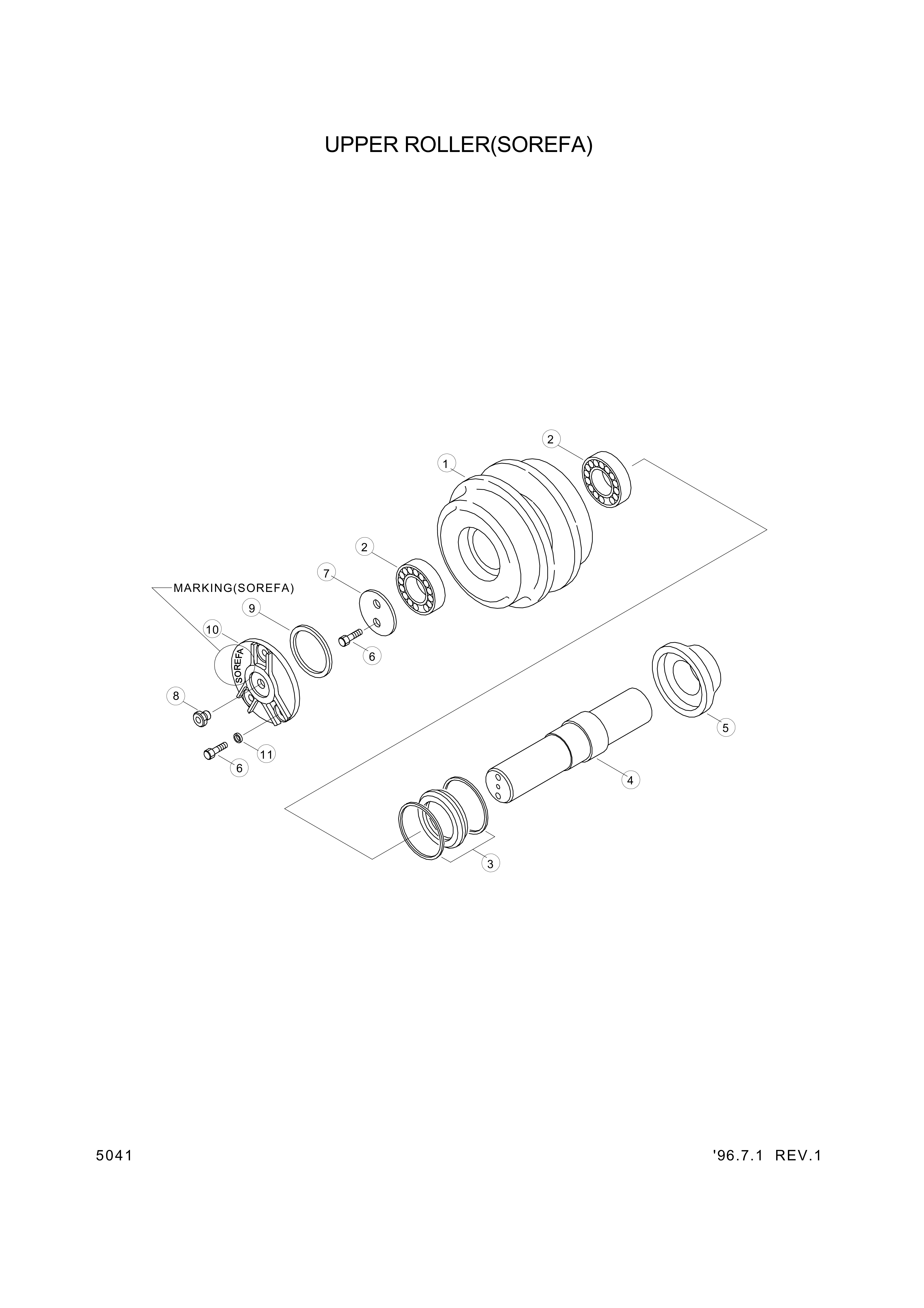 drawing for Hyundai Construction Equipment 81EL-23070 - PLATE (figure 1)