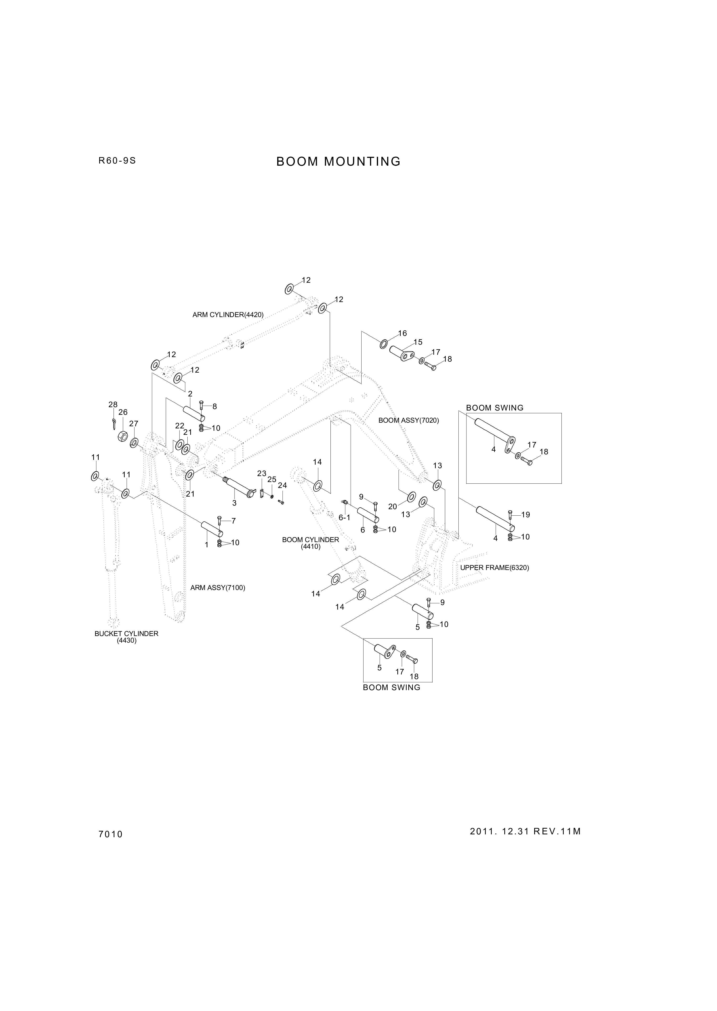 drawing for Hyundai Construction Equipment 61M9-01850 - PIN-JOINT (figure 1)