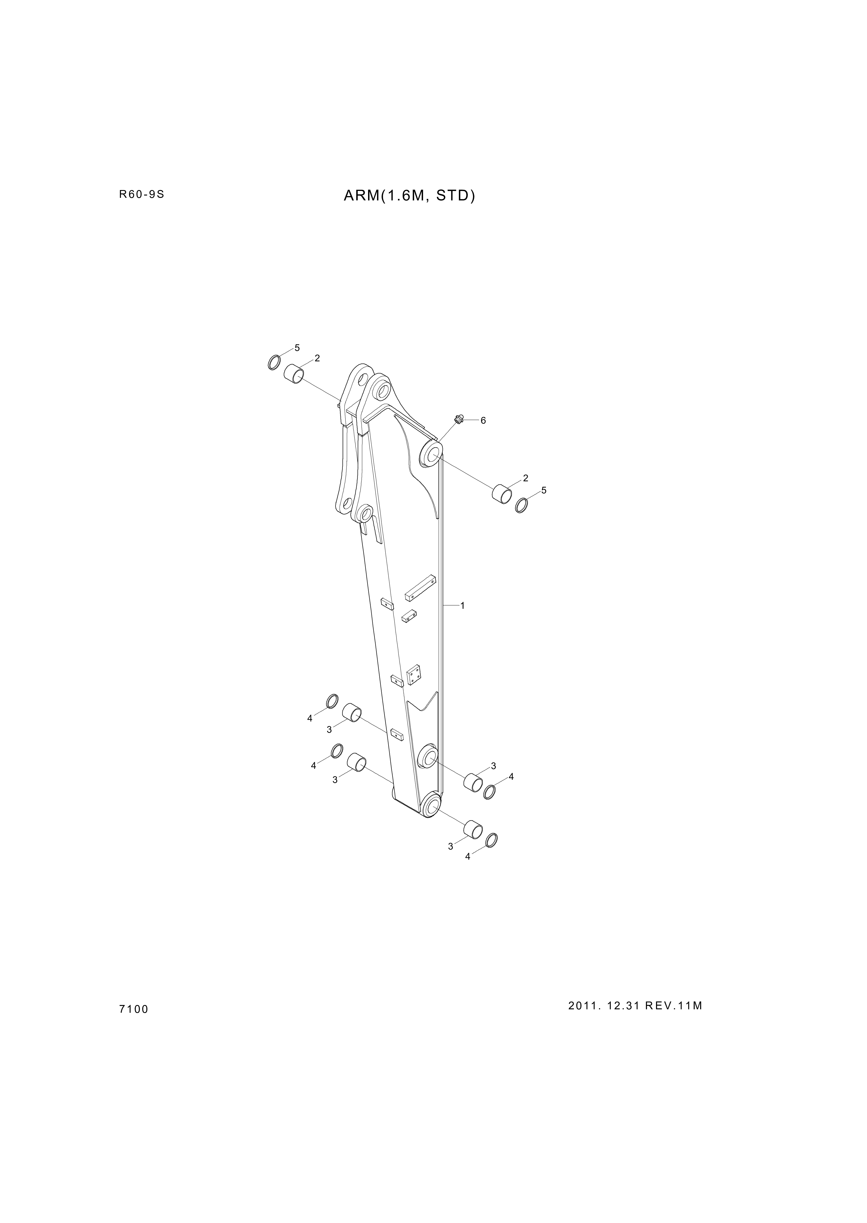 drawing for Hyundai Construction Equipment 61M9-90501 - BUSHING-PIN (figure 3)