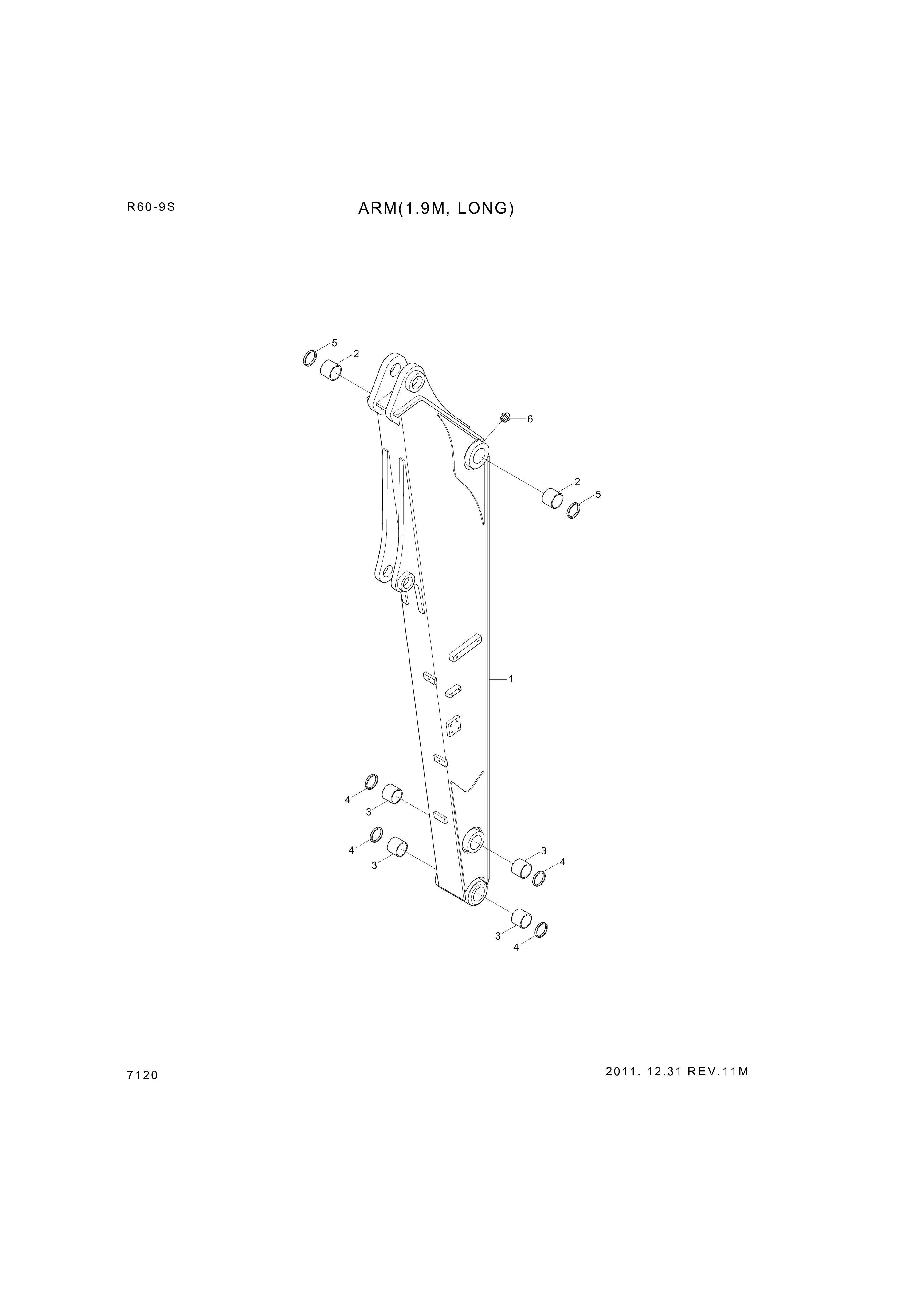 drawing for Hyundai Construction Equipment 61M9-90501 - BUSHING-PIN (figure 4)