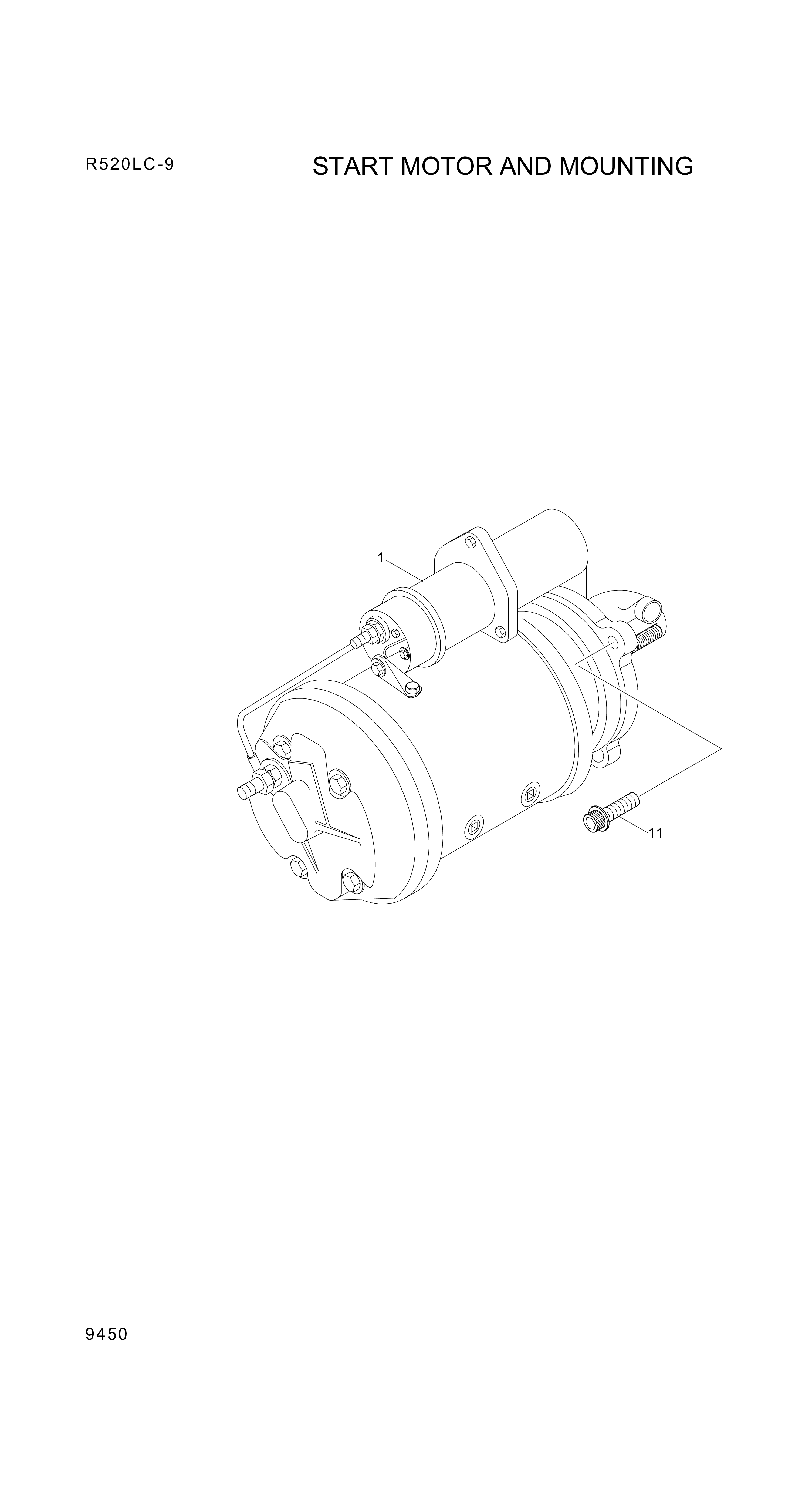 drawing for Hyundai Construction Equipment YUBP-04891 - MOTOR ASSY-START (figure 3)