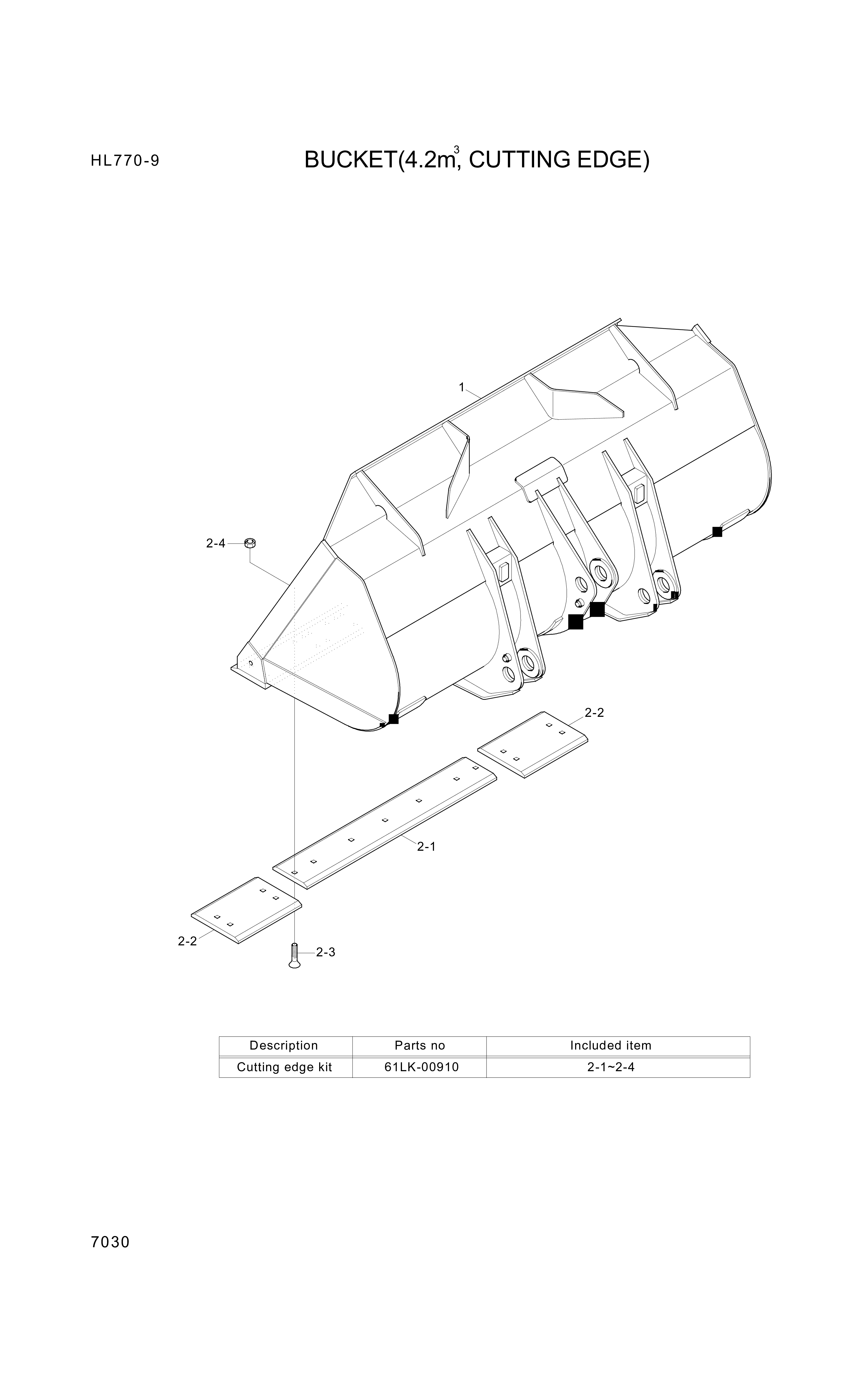 drawing for Hyundai Construction Equipment 61LK-00371 - CUTTINGEDGE-SD (figure 1)