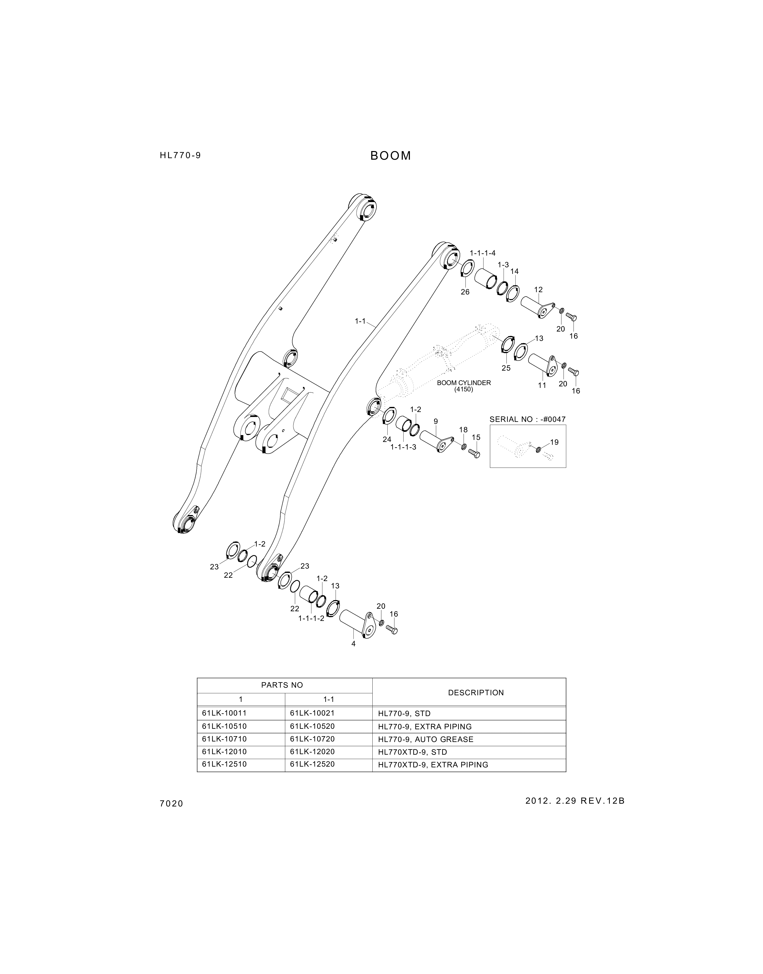 Technical drawing of Hyundai Construction Equipment 61LM-16660 PIN-JOINT with dimensions and layout