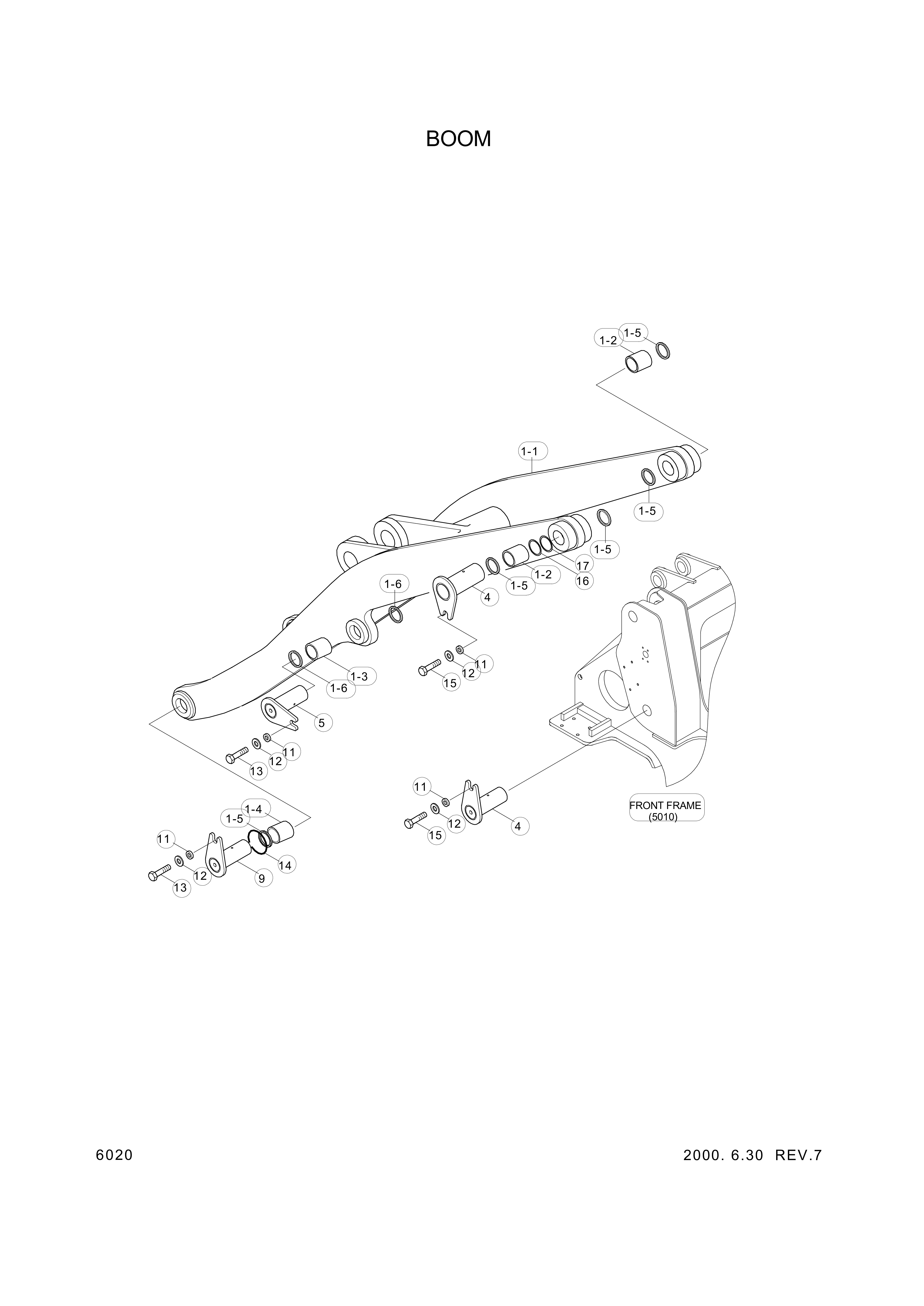 drawing for Hyundai Construction Equipment 61L7-10090 - BUSHING-PIN (figure 2)