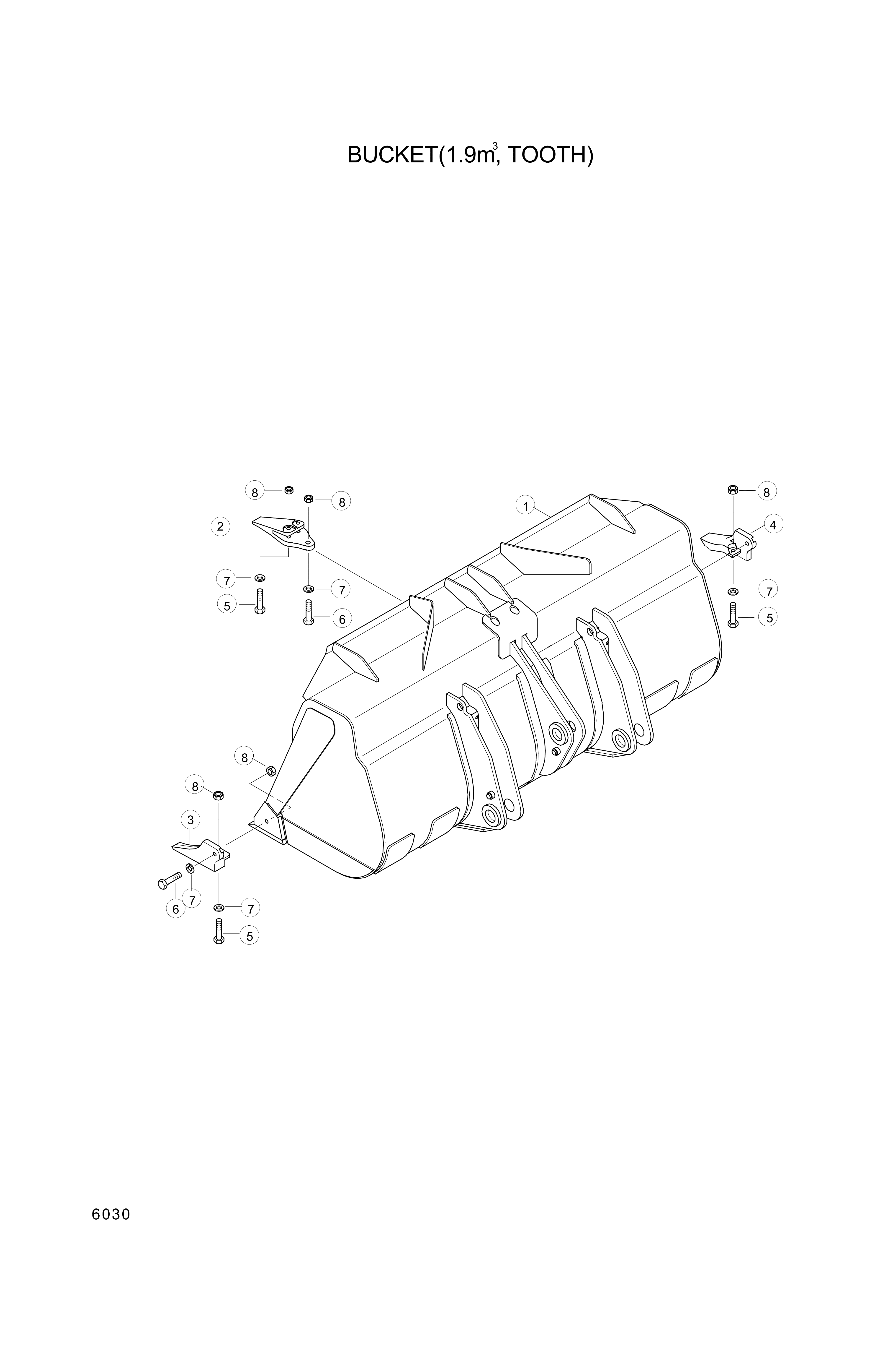 drawing for Hyundai Construction Equipment 61L7-00032 - BUCKET (figure 2)