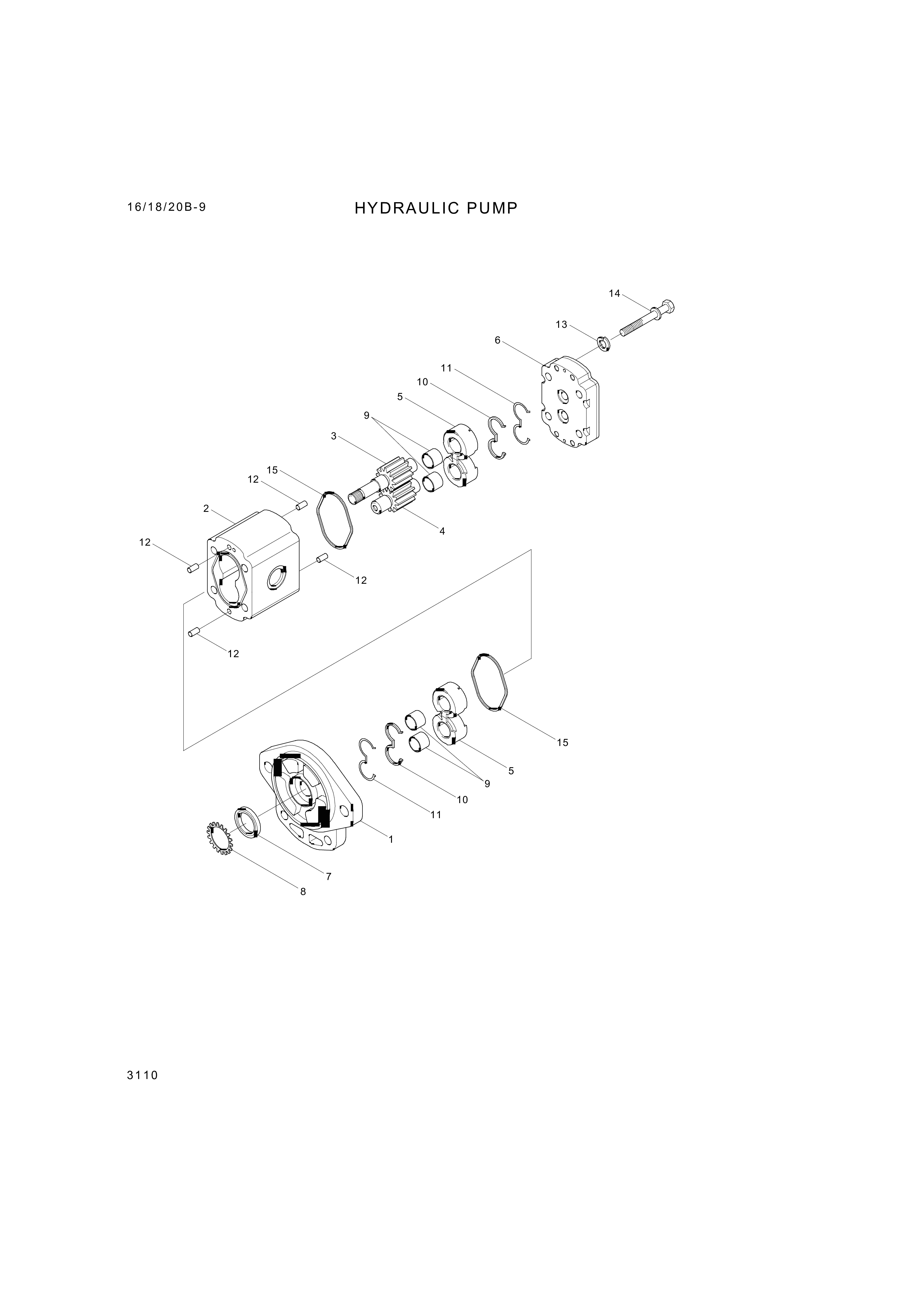 drawing for Hyundai Construction Equipment 11011091050 - Bolt-Hex (figure 3)