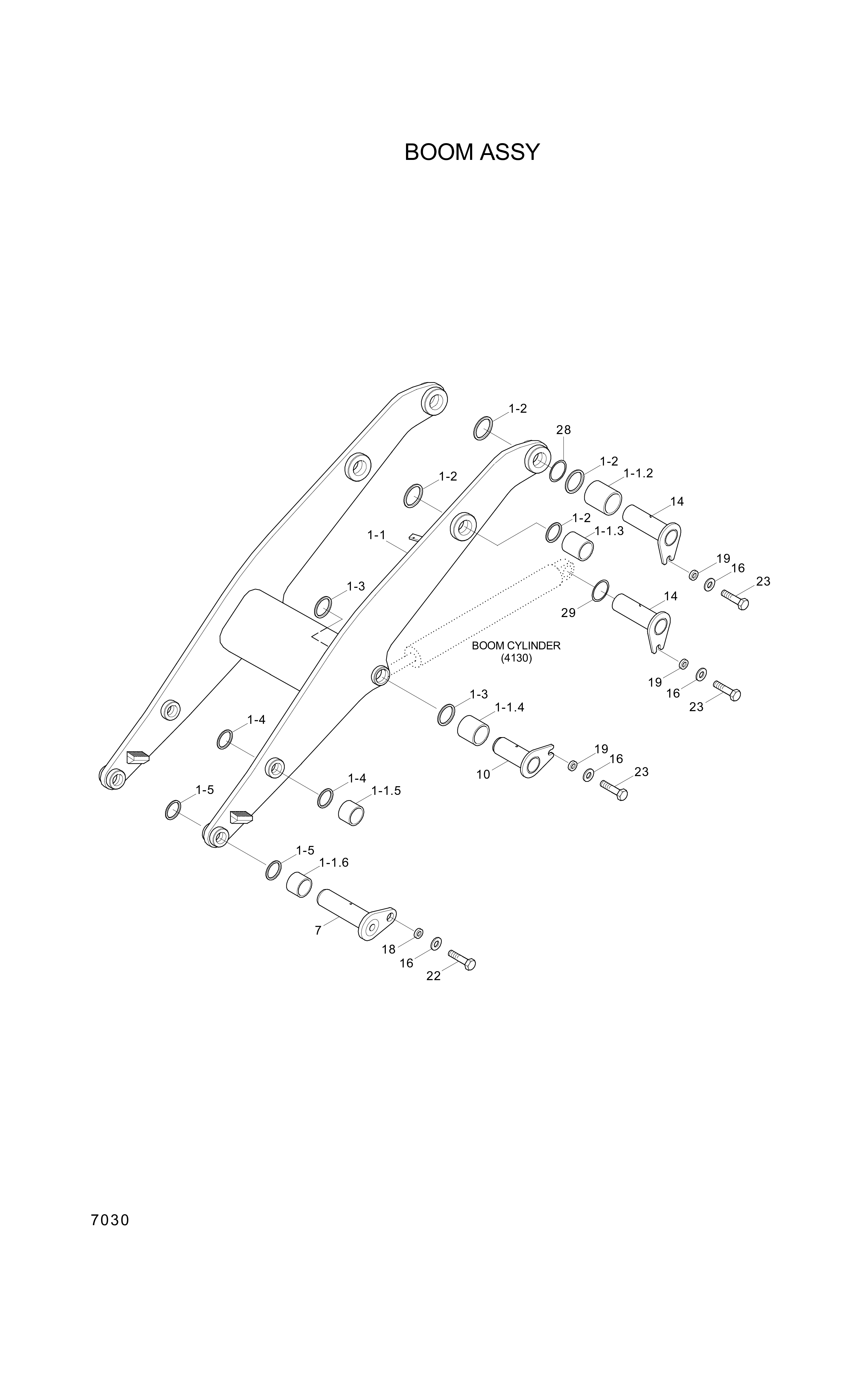 drawing for Hyundai Construction Equipment 61LF-31010 - BOOM ASSY (figure 1)