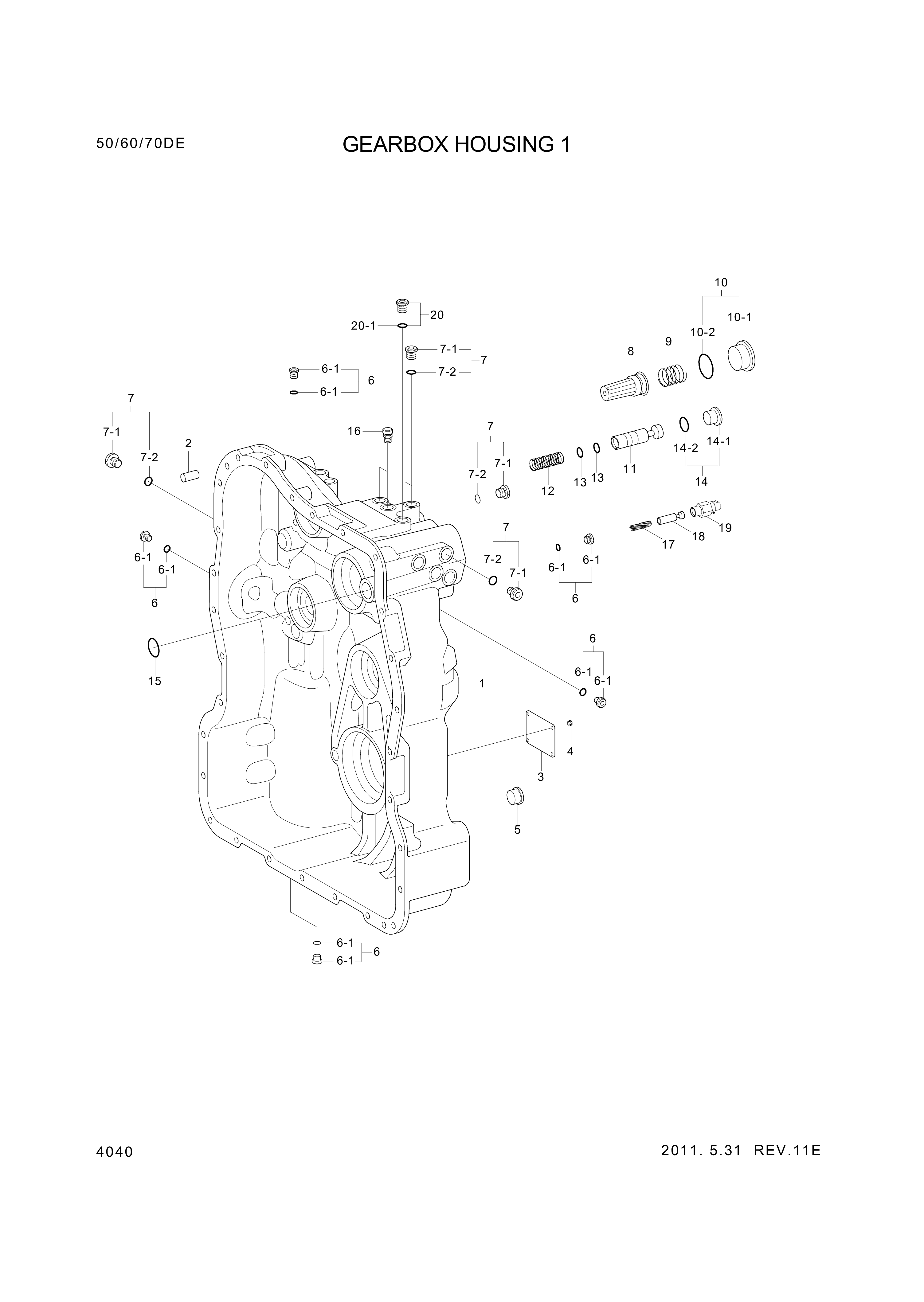 drawing for Hyundai Construction Equipment ZGAQ-03024 - HOUSING-GEARBOX (figure 2)