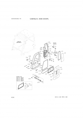 Technical drawing of Hyundai Construction Equipment S201-06100B NUT-HEX with dimensions and layout (figure 2)