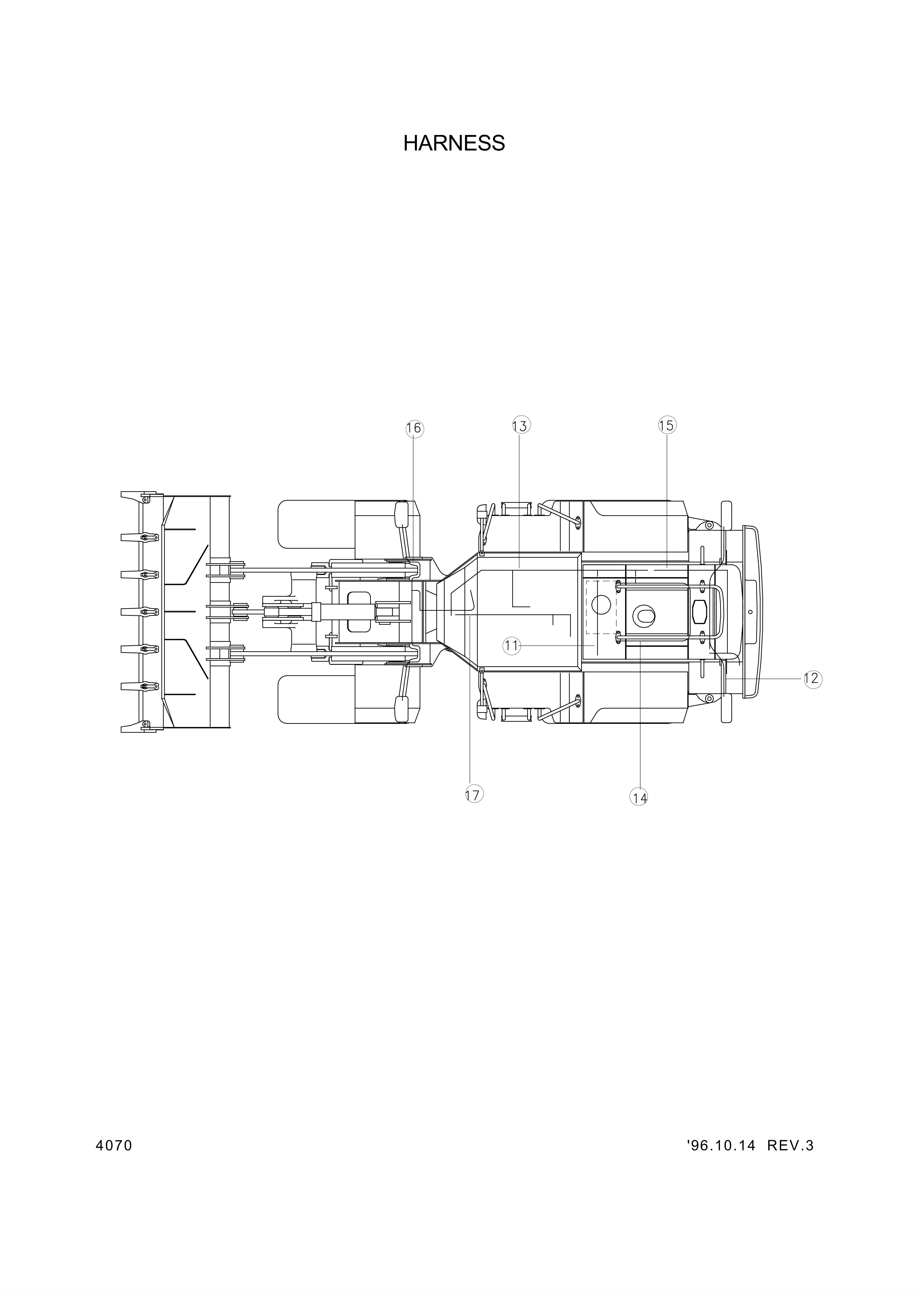 drawing for Hyundai Construction Equipment 24L1-00091 - HARNESS-COWL FR (figure 1)