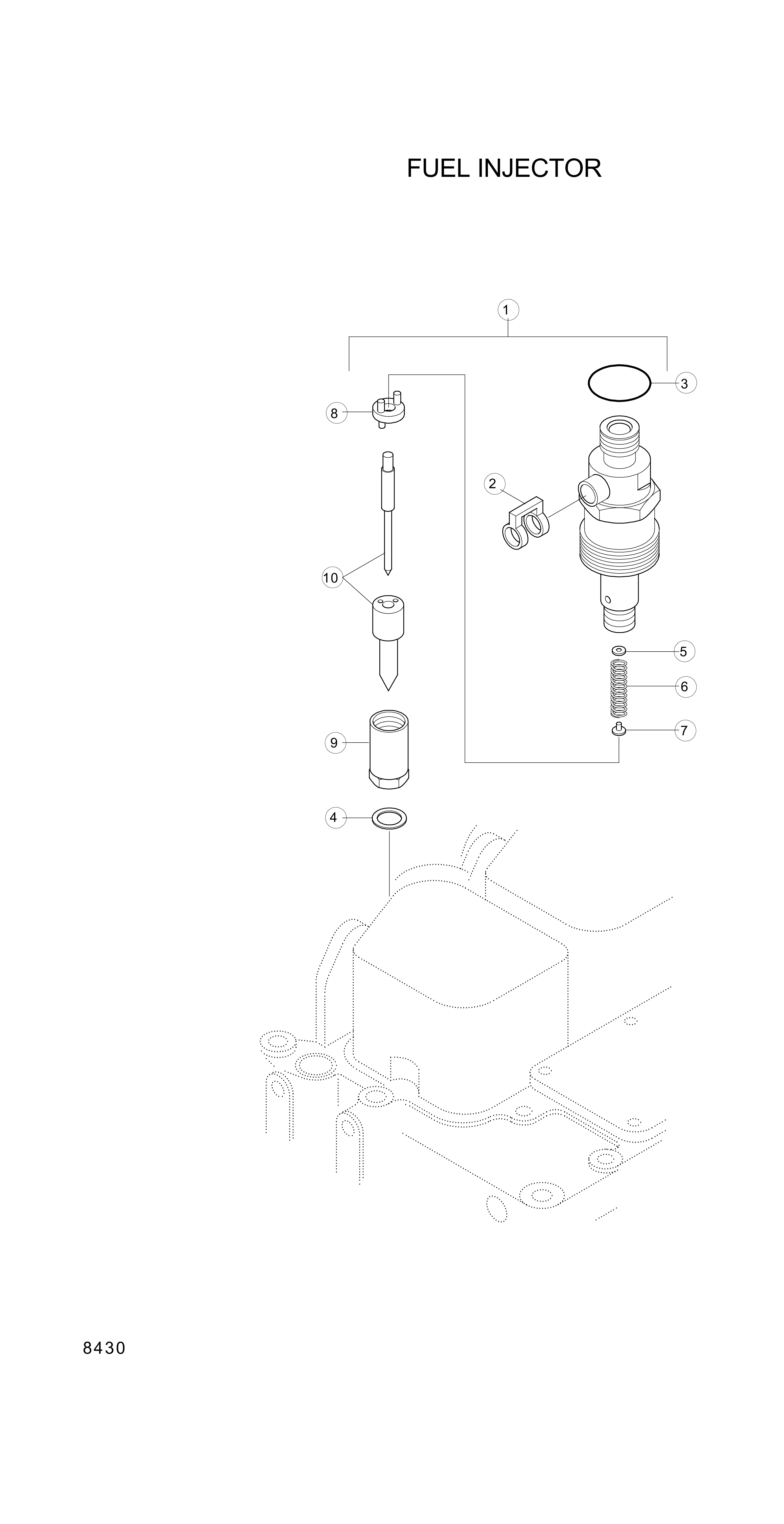 drawing for Hyundai Construction Equipment YUBP-06229 - INJECTOR (figure 2)