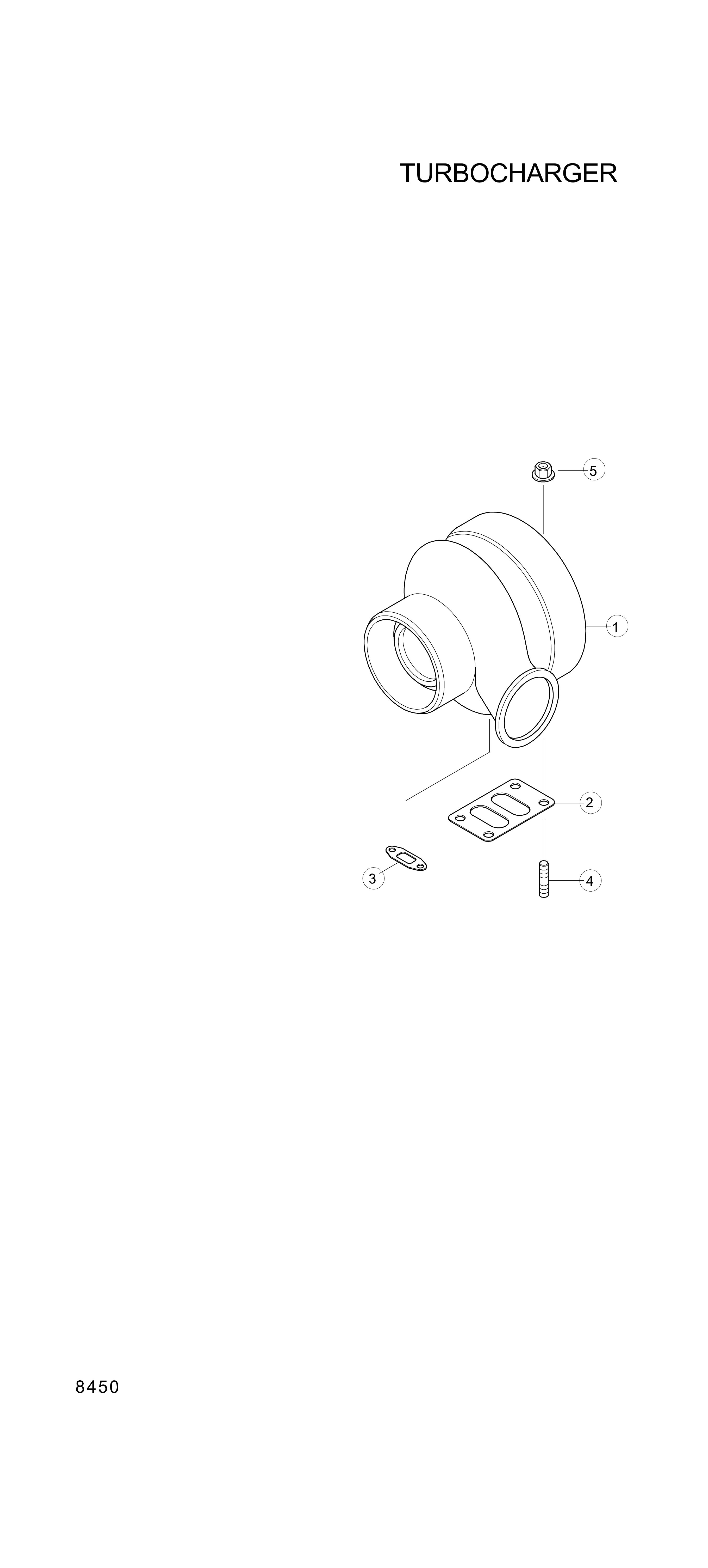 drawing for Hyundai Construction Equipment YUBP-06226 - TURBOCHARGER (figure 1)