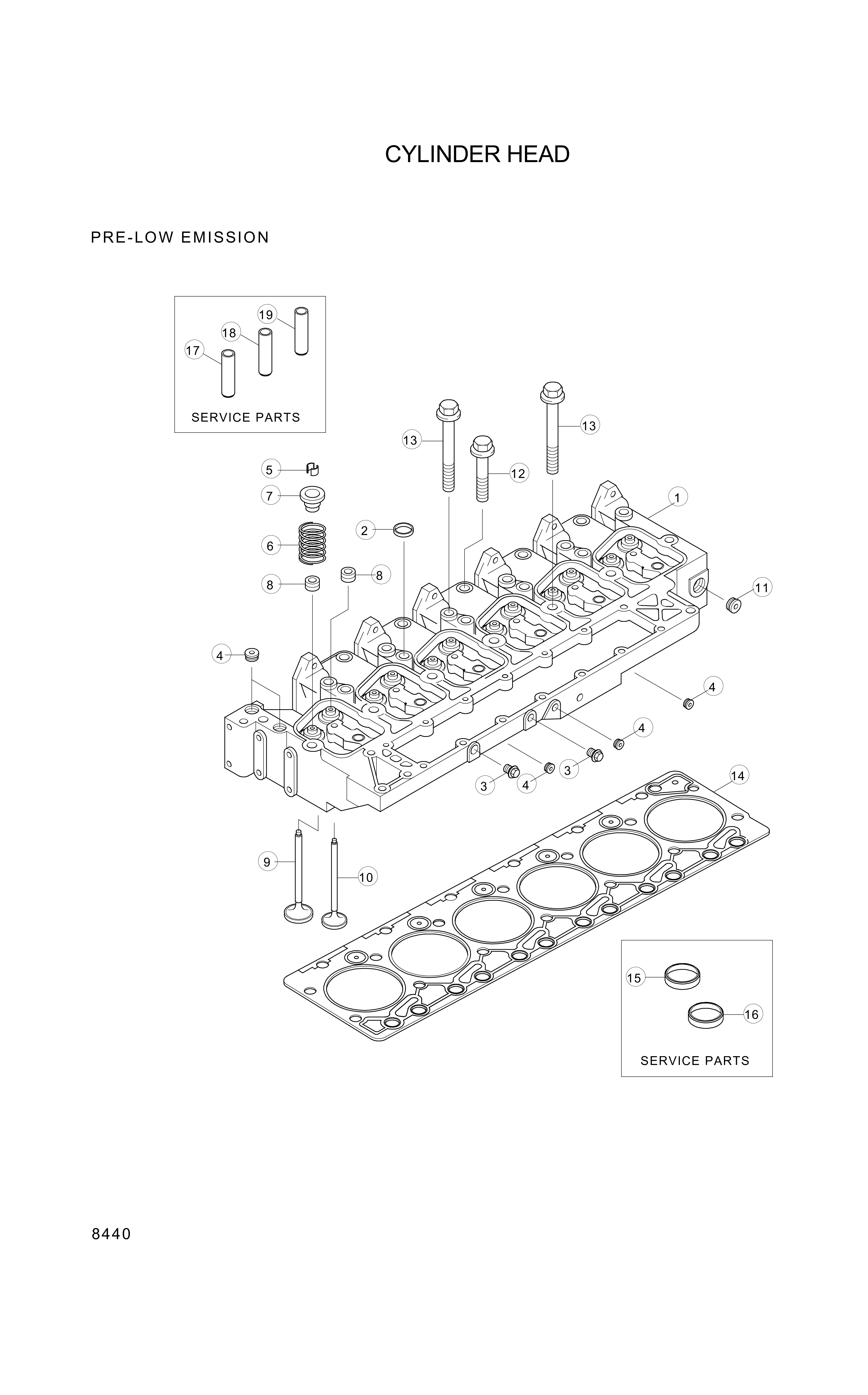 drawing for Hyundai Construction Equipment YUBP-06232 - HEAD-CYL (figure 2)