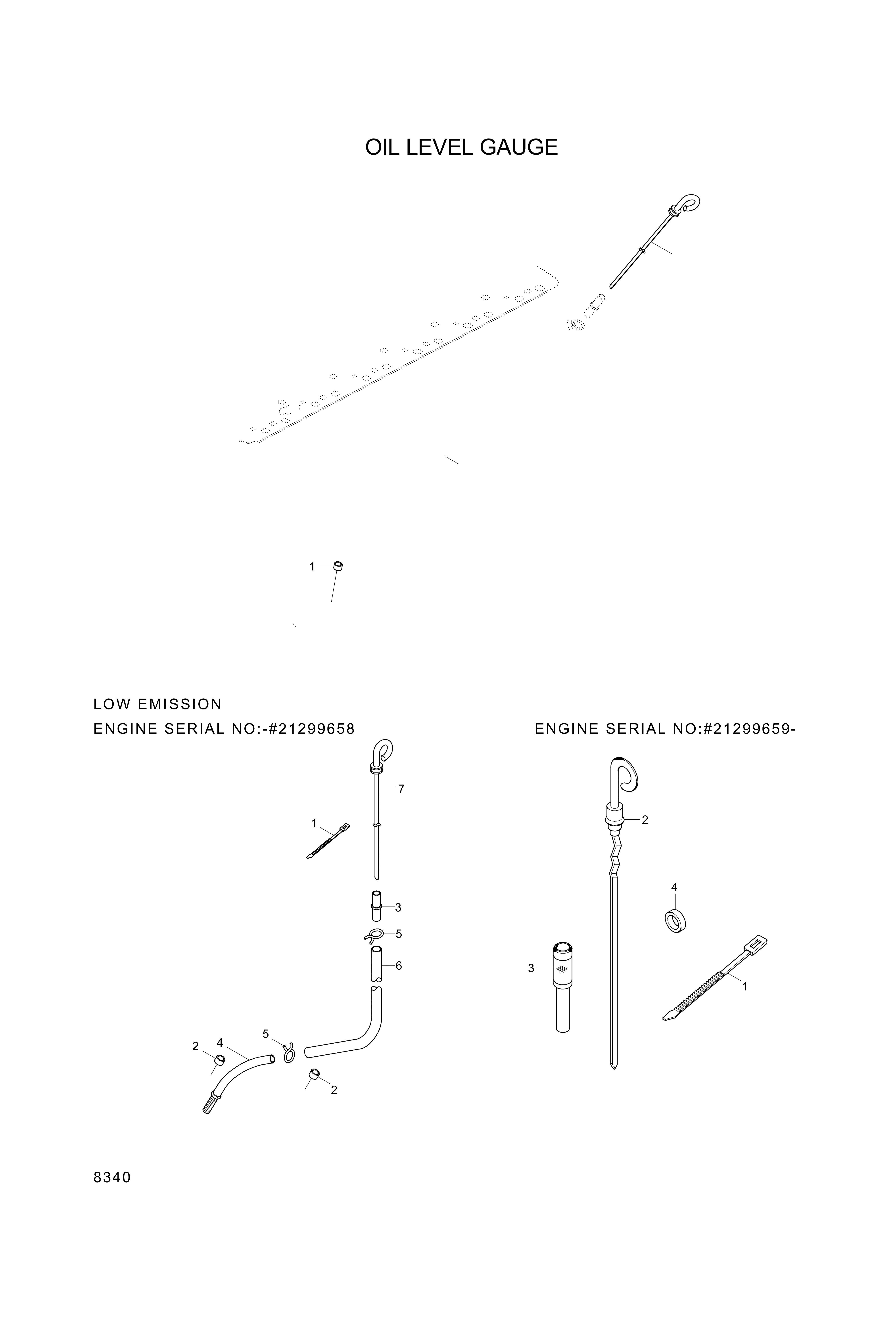 Technical drawing of Hyundai Construction Equipment YUBP-05069 DIPSTICK ASSY with dimensions and layout