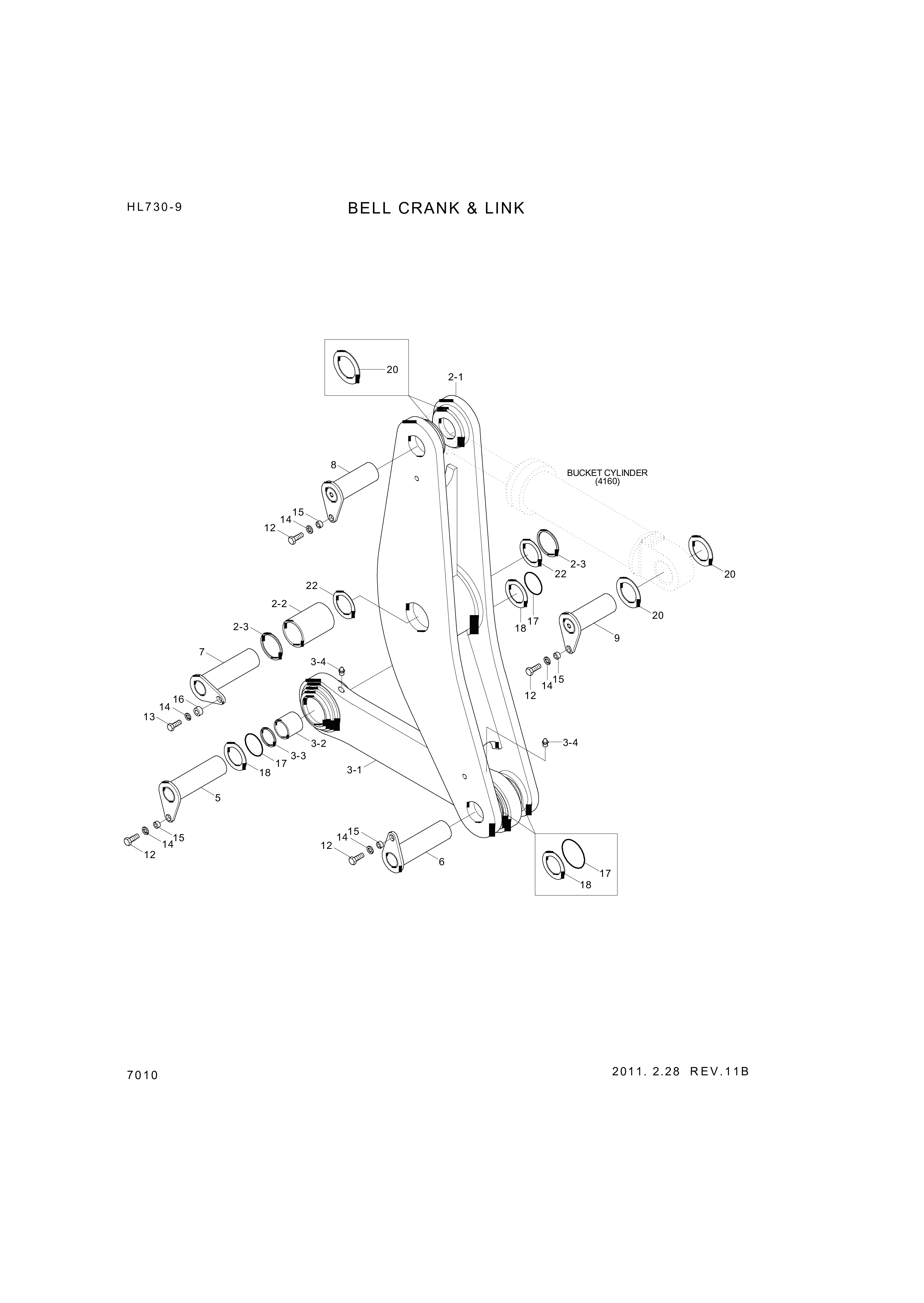 drawing for Hyundai Construction Equipment 61LM-15240 - PIN-JOINT (figure 1)