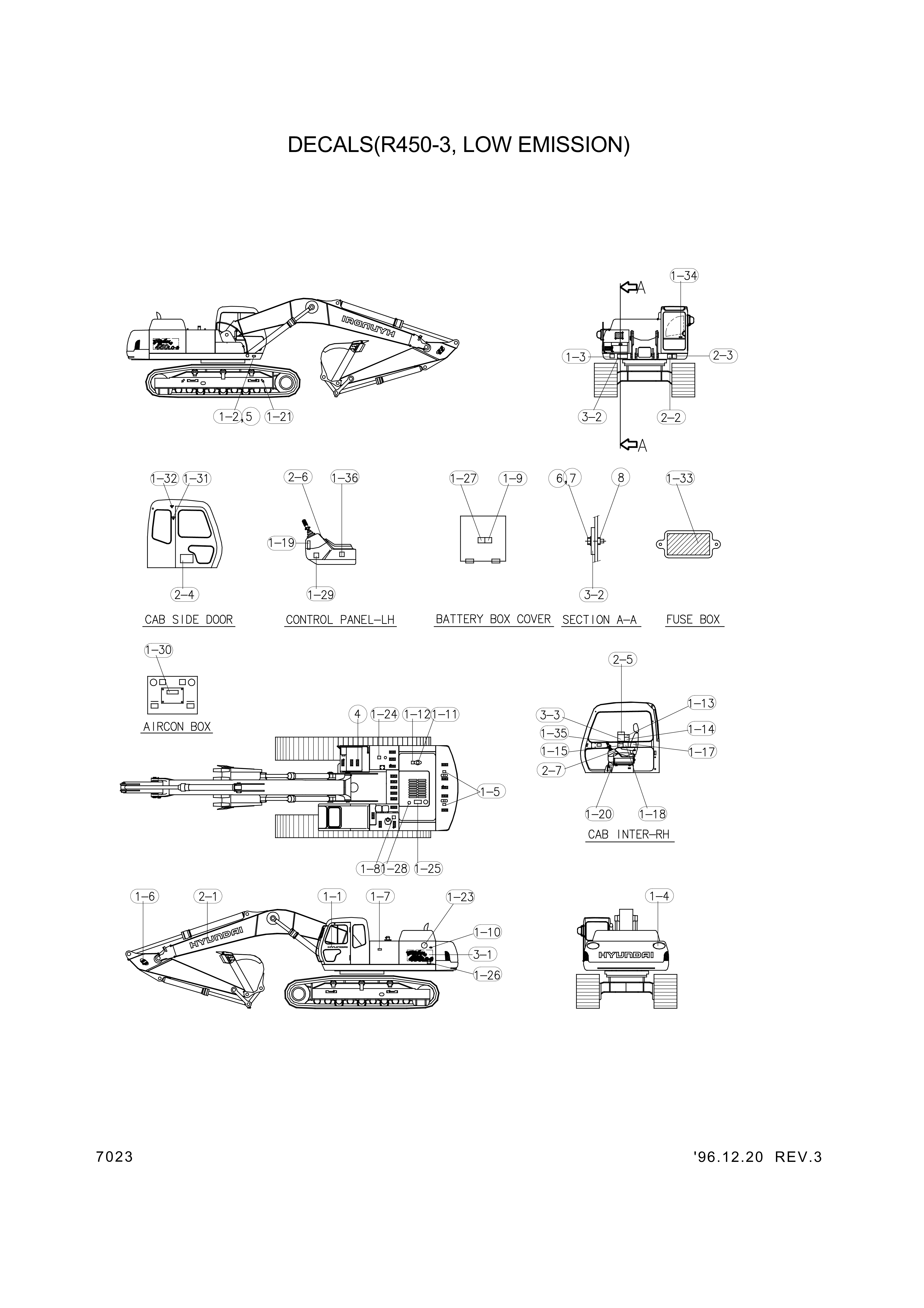 drawing for Hyundai Construction Equipment 94E7-00230 - DECAL-LIFT CHART (figure 1)