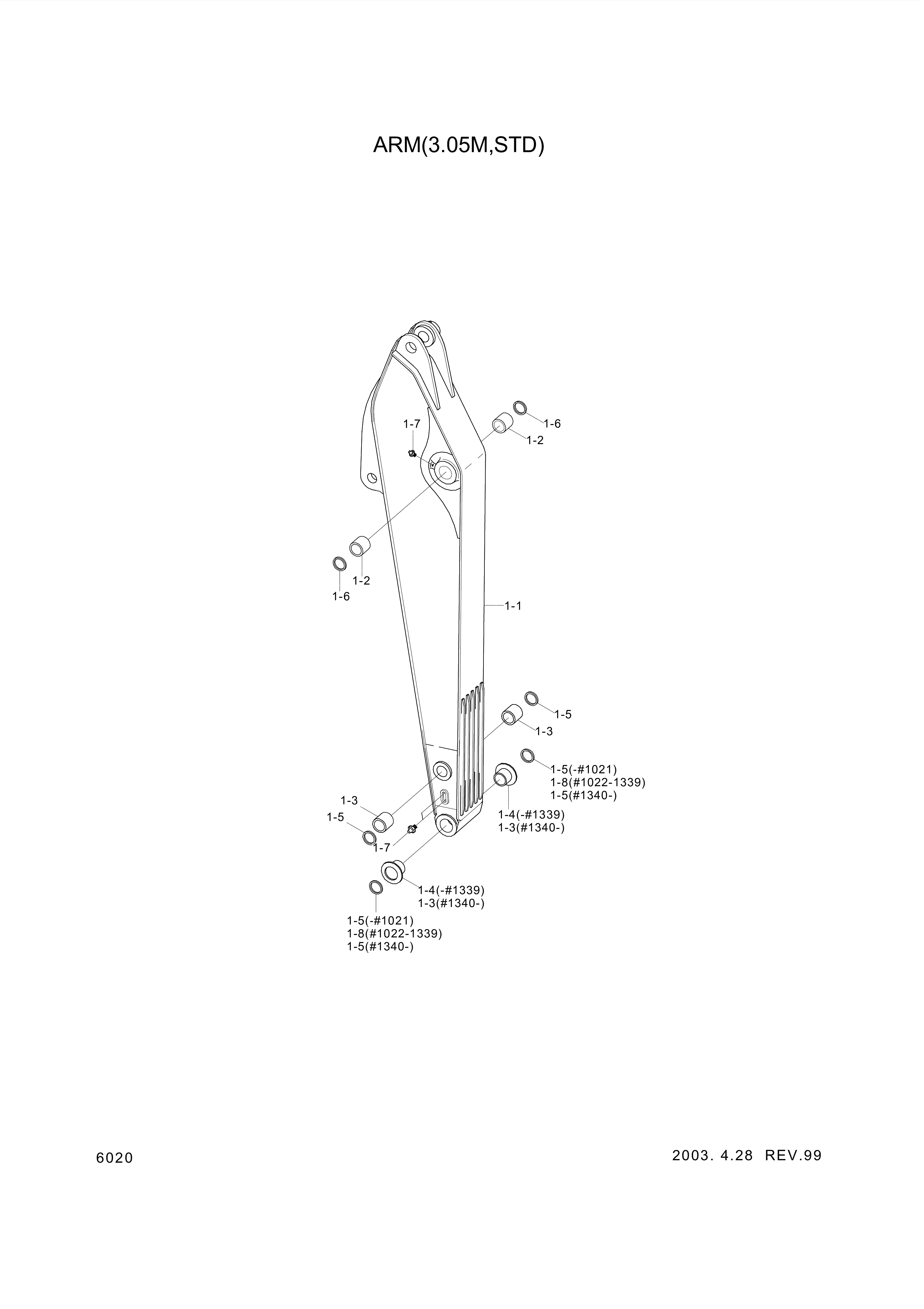 drawing for Hyundai Construction Equipment 61E9-2001 - BODY-ARM (figure 3)