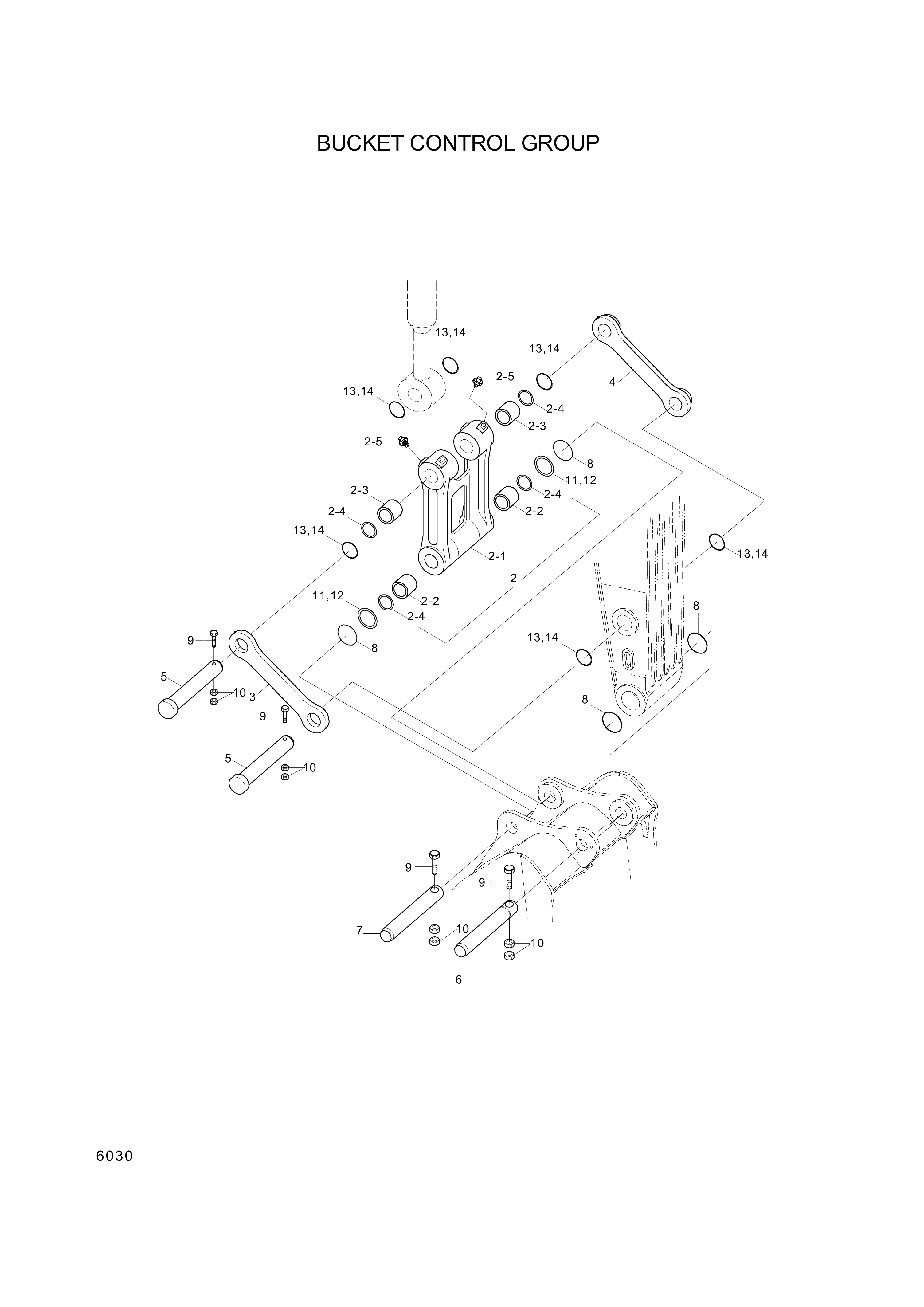 Technical drawing of Hyundai Construction Equipment 61E9-11101 PIN-JOINT with dimensions and layout (figure 5)