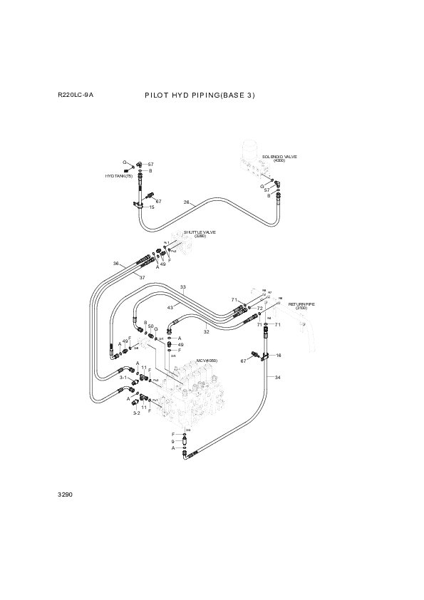 drawing for Hyundai Construction Equipment X420-062007 - HOSE ASSY-SYNF&ORFS (figure 3)