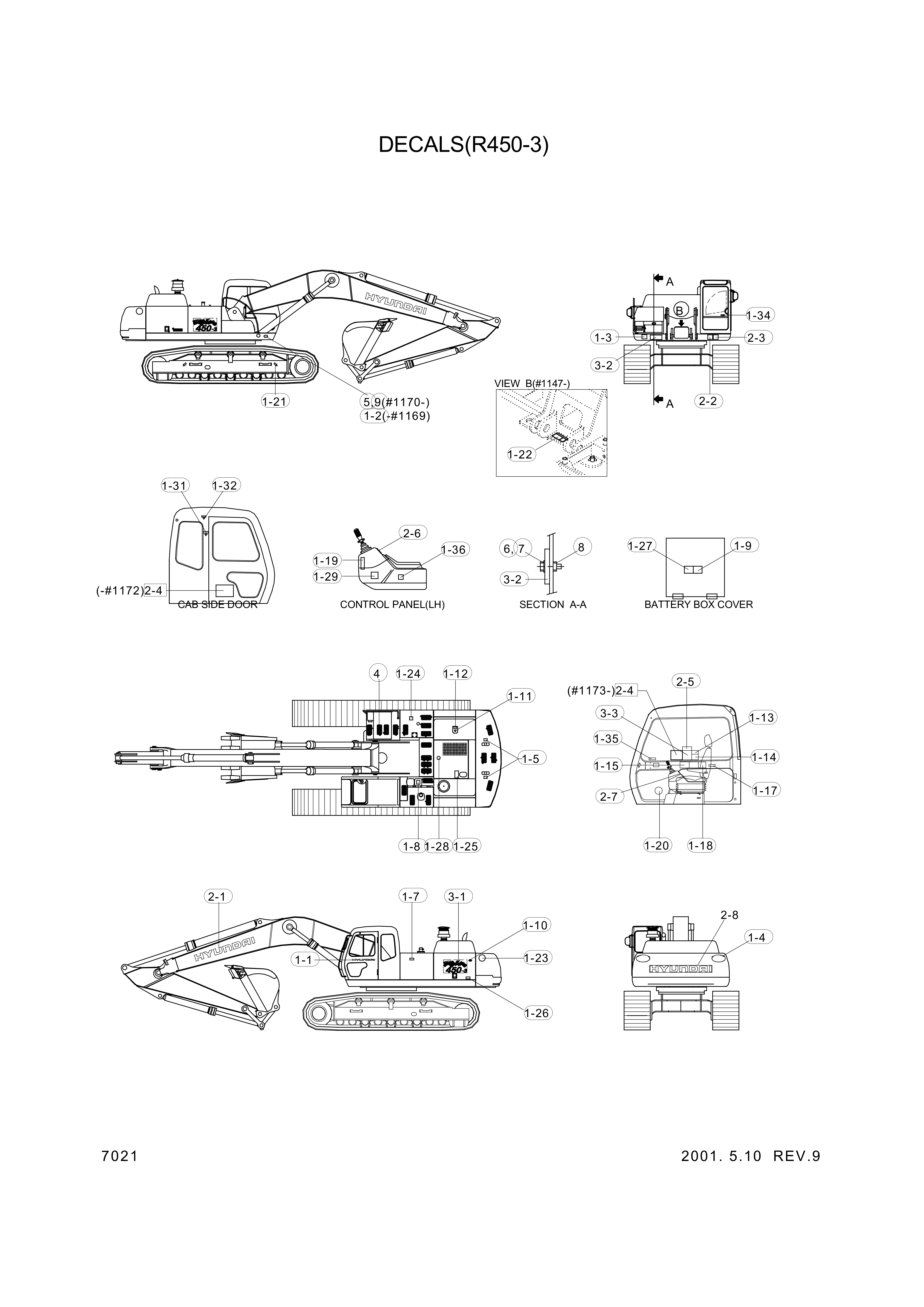 drawing for Hyundai Construction Equipment 94E7-00240 - DECAL-LIFT CHART (figure 1)