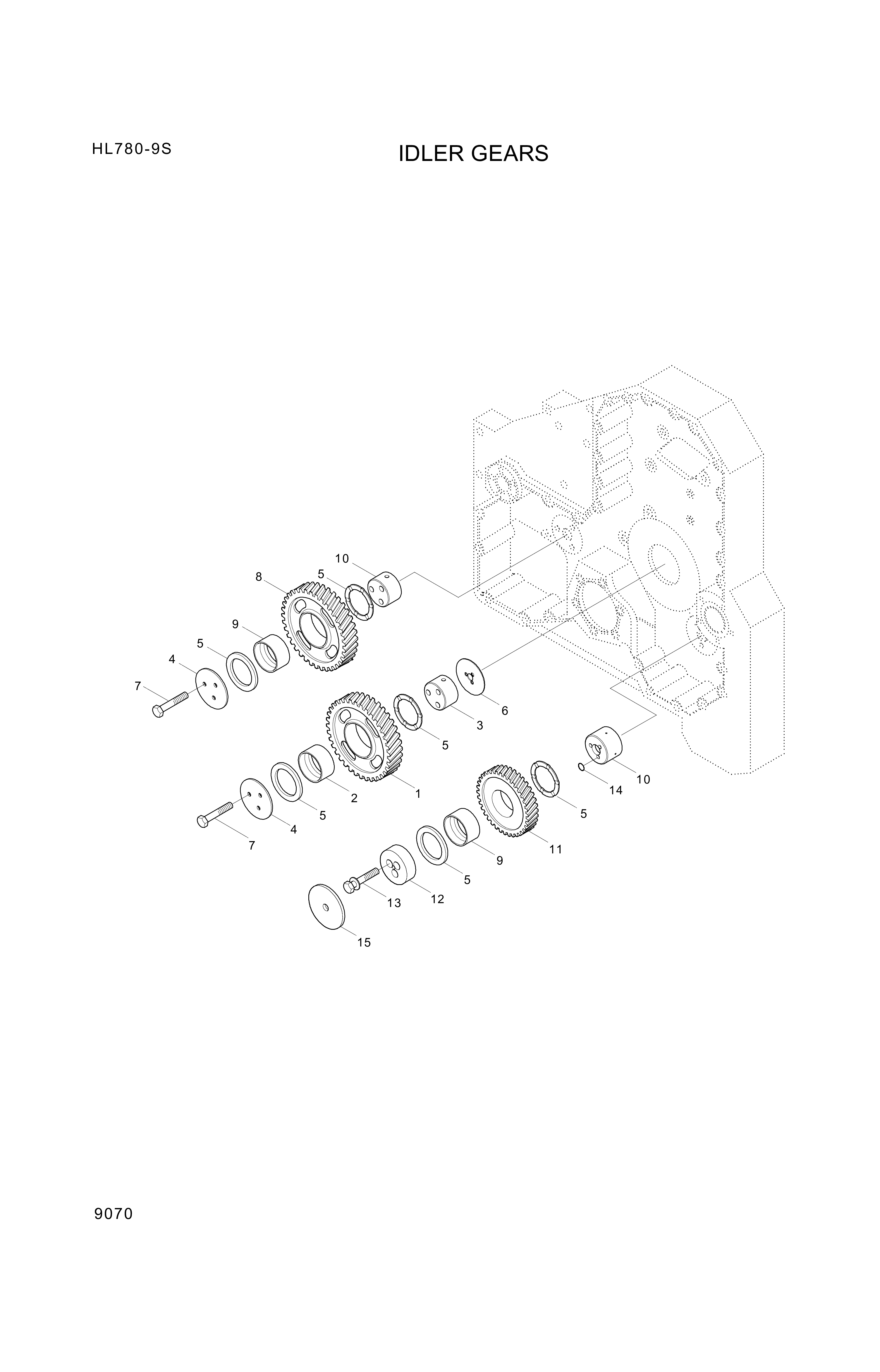 drawing for Hyundai Construction Equipment 3084532 - IDLER GEAR ASSY (figure 2)