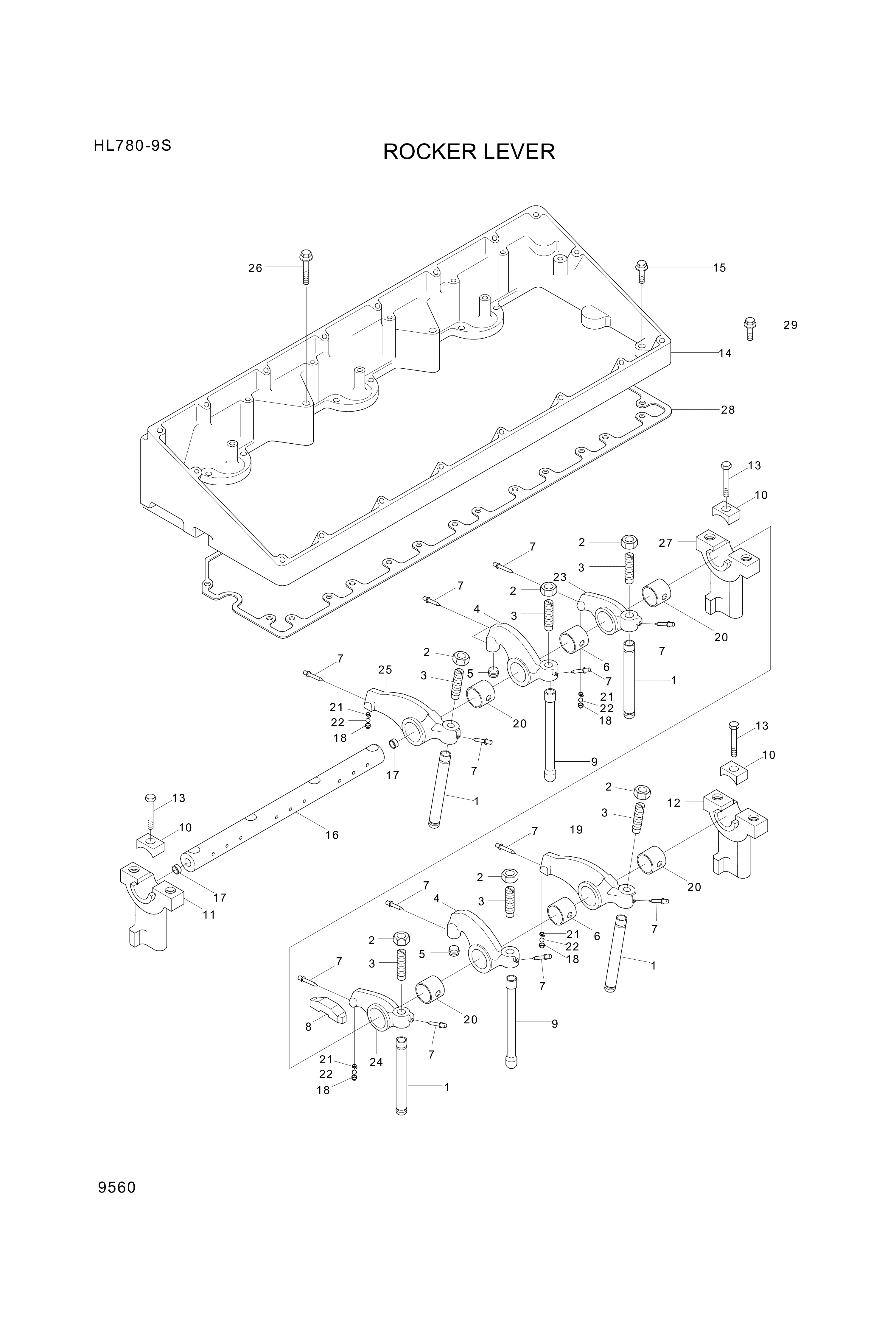 drawing for Hyundai Construction Equipment YUBP-04805 - HOUSING-ROCKERLEVER (figure 5)