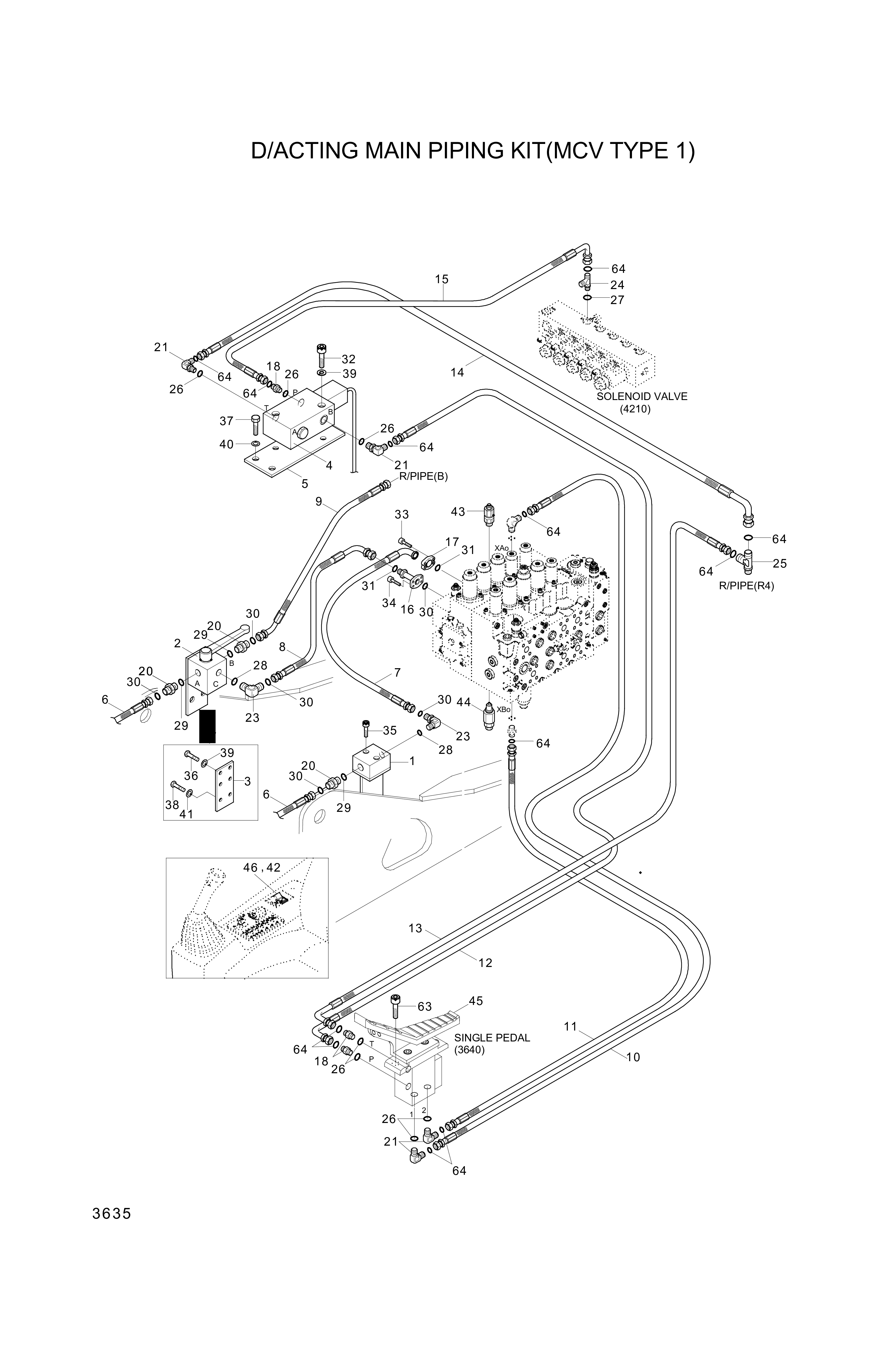 drawing for Hyundai Construction Equipment P930-042096 - HOSE ASSY-ORFS&THD (figure 4)