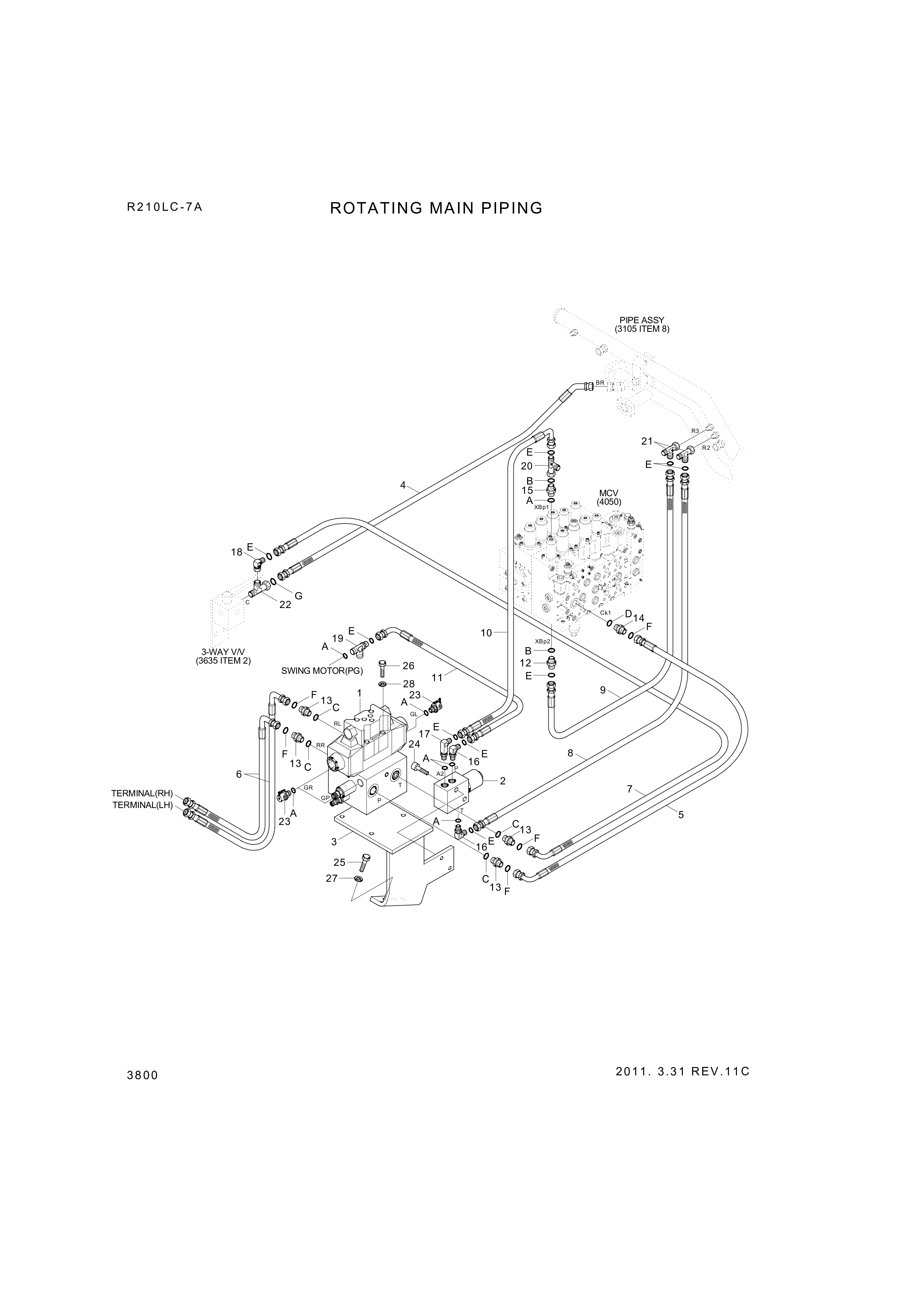 drawing for Hyundai Construction Equipment P933-086026 - HOSE ASSY-ORFS&THD (figure 2)