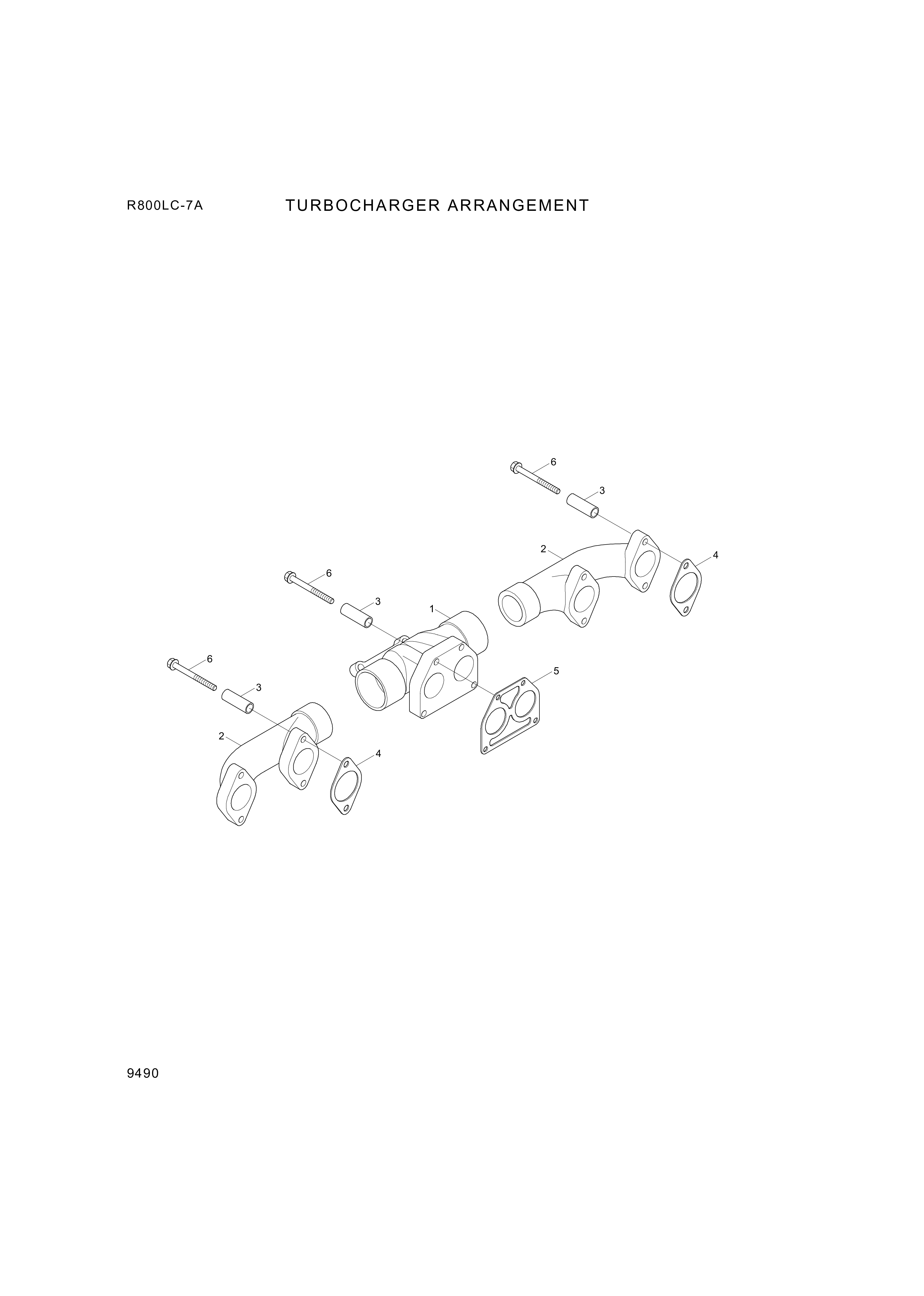 drawing for Hyundai Construction Equipment YUBP-04812 - MANIFOLD-EXH (figure 1)