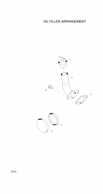 Technical drawing of Hyundai Construction Equipment YUBP-04897 GASKET with dimensions and layout (figure 2)