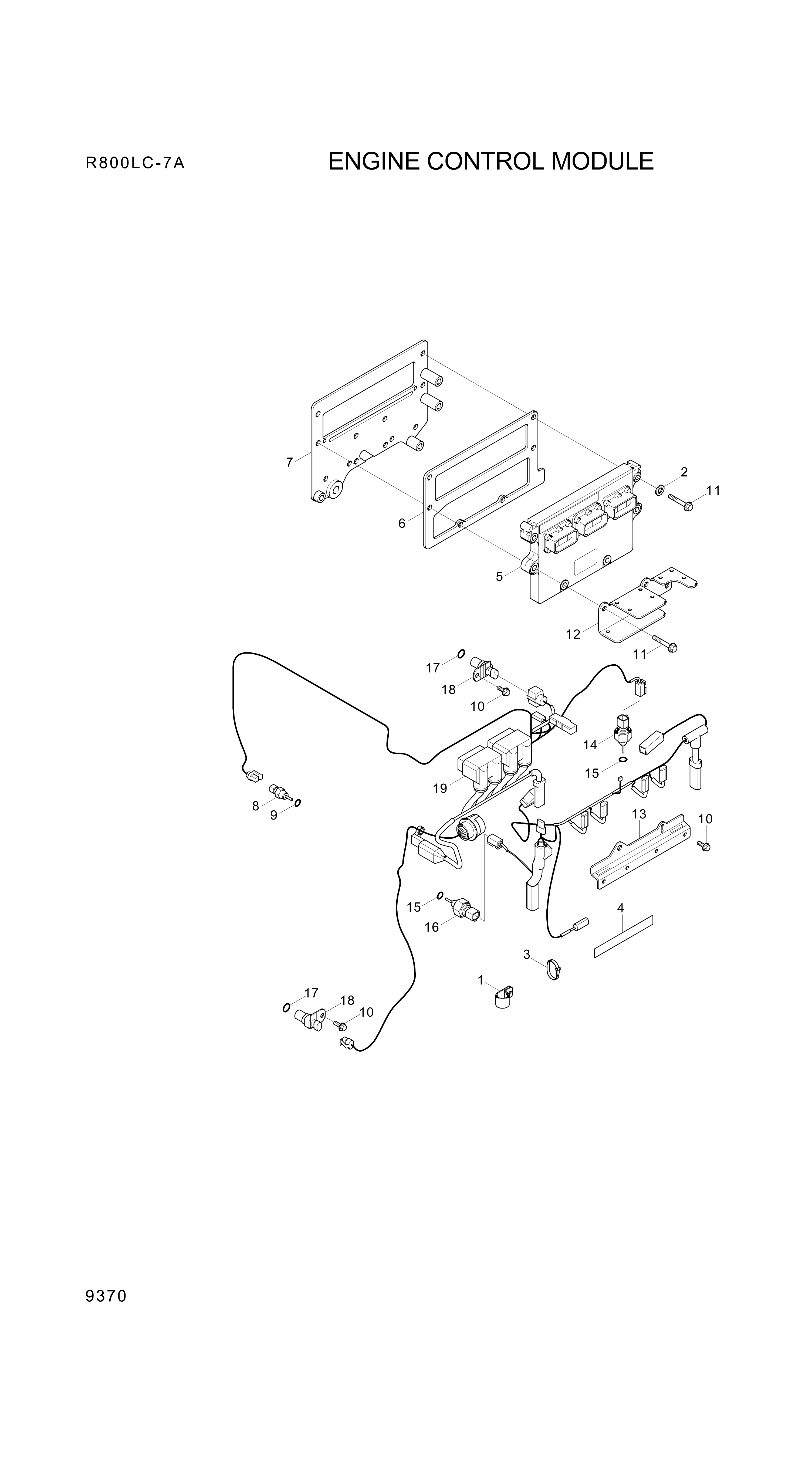 drawing for Hyundai Construction Equipment 4921599 - SENSOR-POSITION (figure 1)