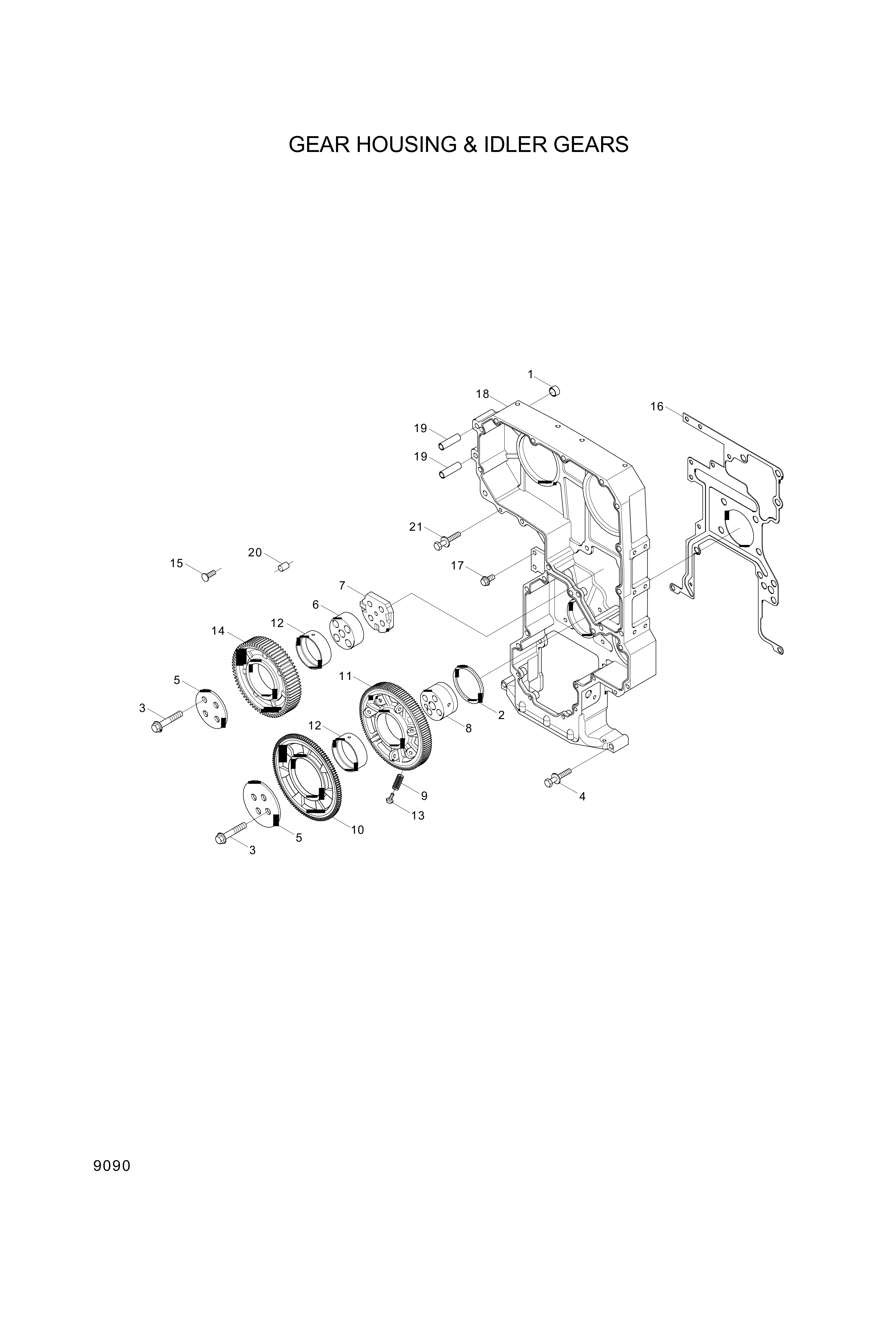 drawing for Hyundai Construction Equipment YUBP-05793 - SCREW-HEX FLG (figure 1)