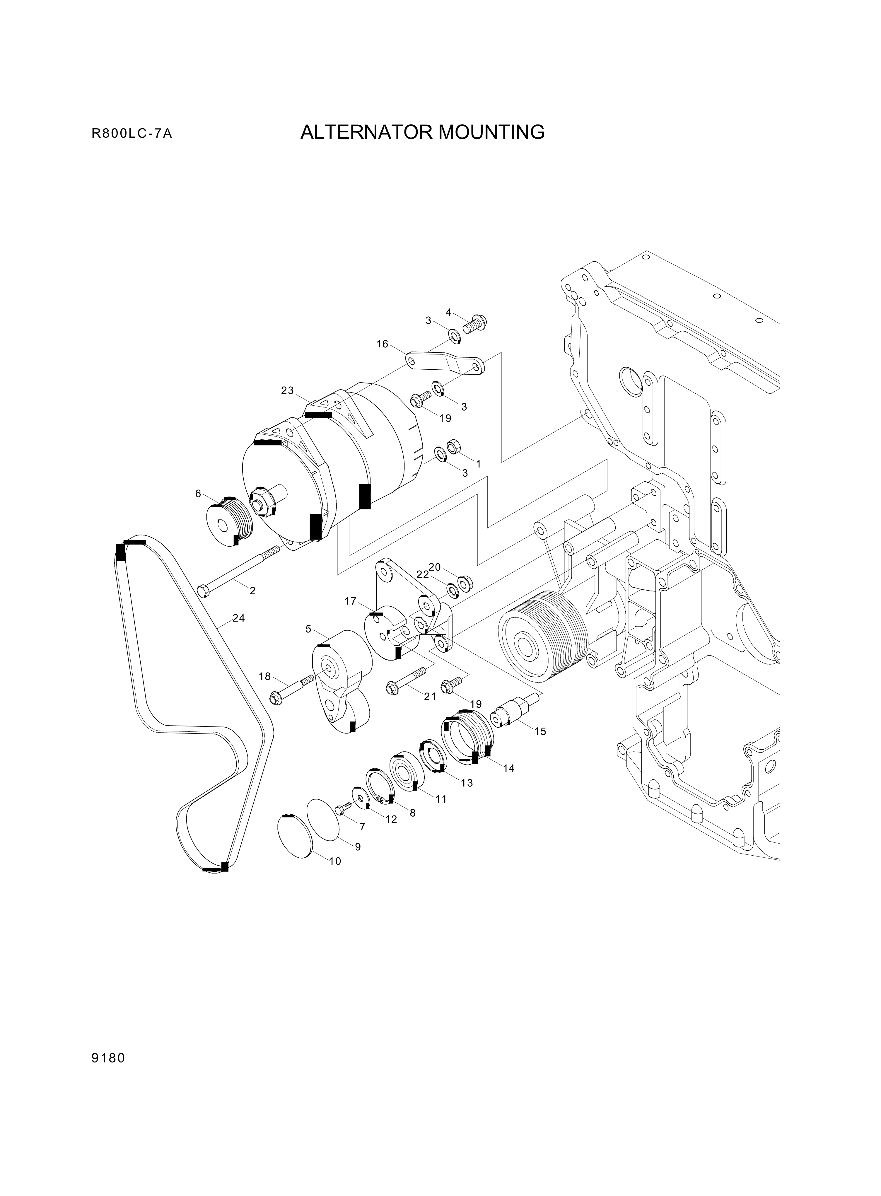 drawing for Hyundai Construction Equipment YUBP-05349 - ALTERNATOR ASSY (figure 1)