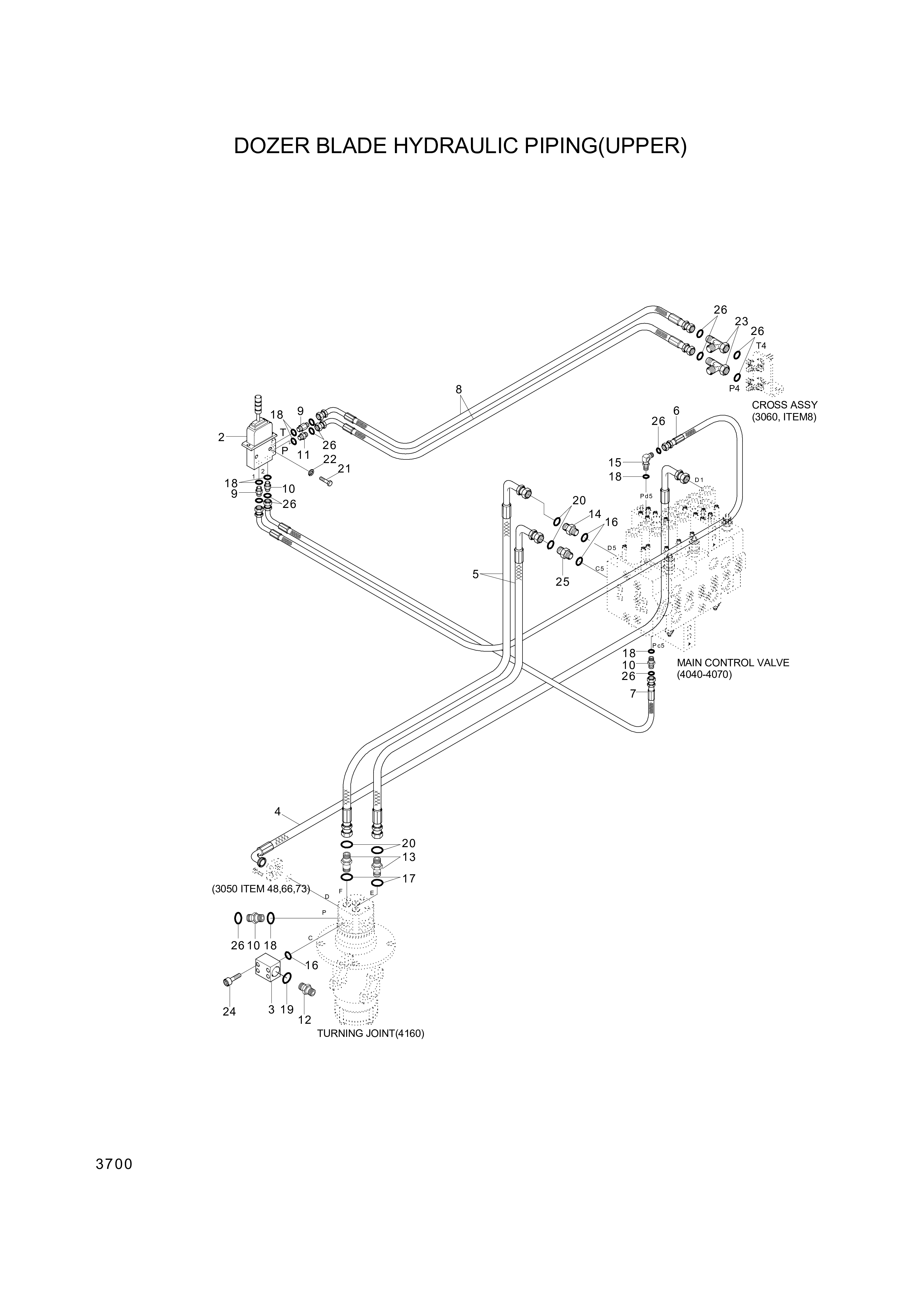 drawing for Hyundai Construction Equipment P930-087024 - HOSE ASSY-ORFS&THD (figure 2)