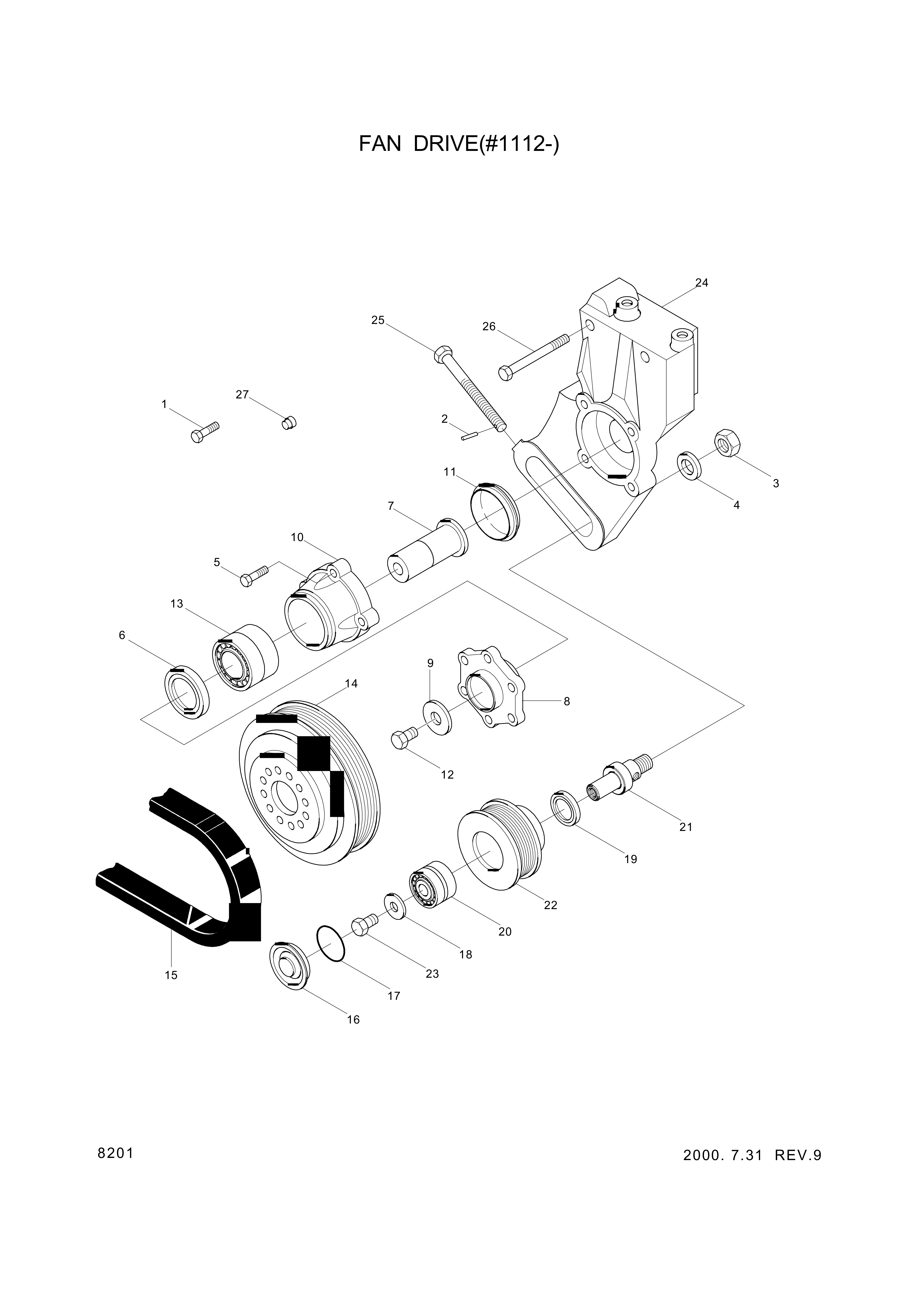 drawing for Hyundai Construction Equipment YUBP-05149 - BELT-FAN (figure 1)