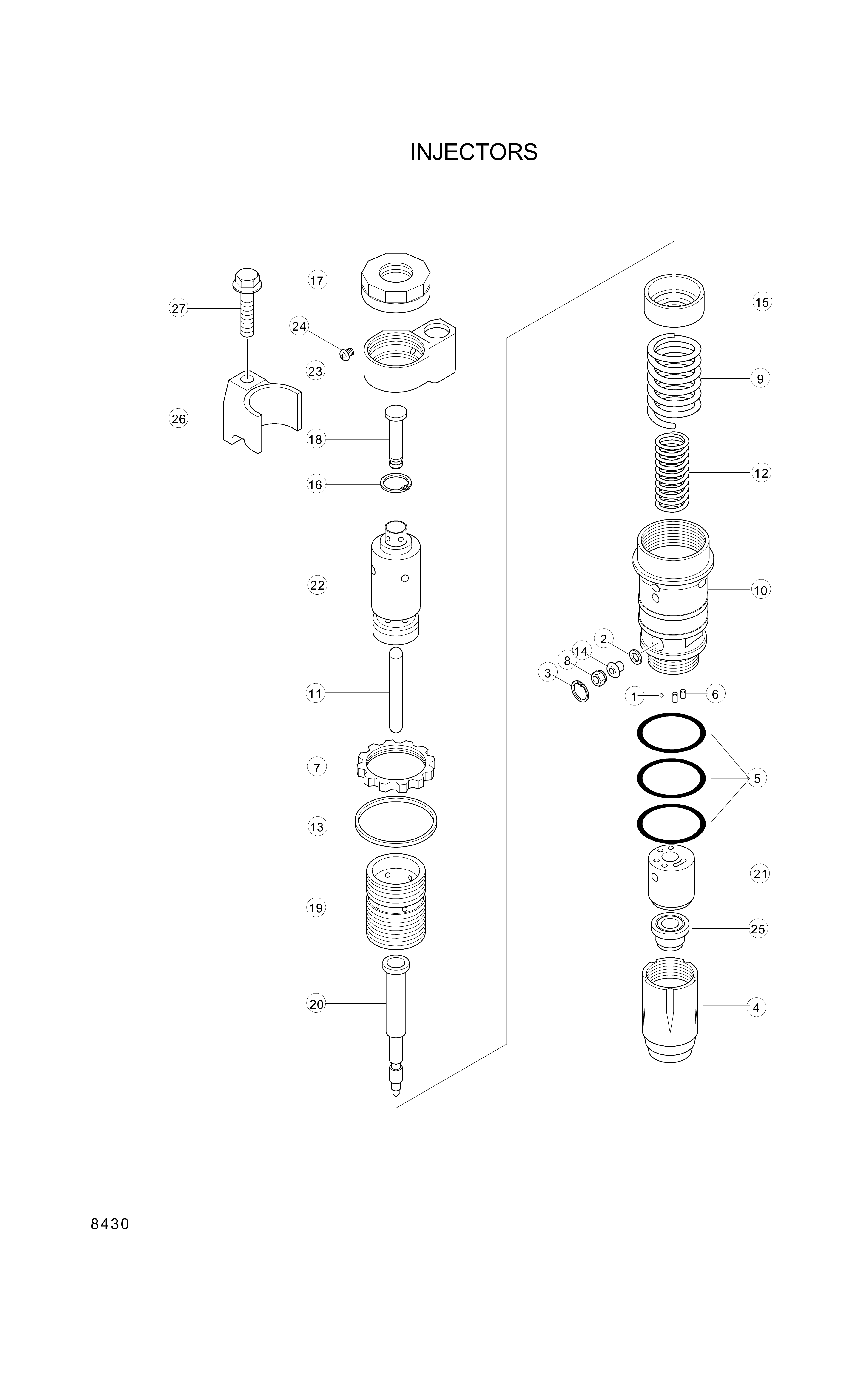 drawing for Hyundai Construction Equipment YUBP-05659 - CUP-INJECTOR (figure 2)