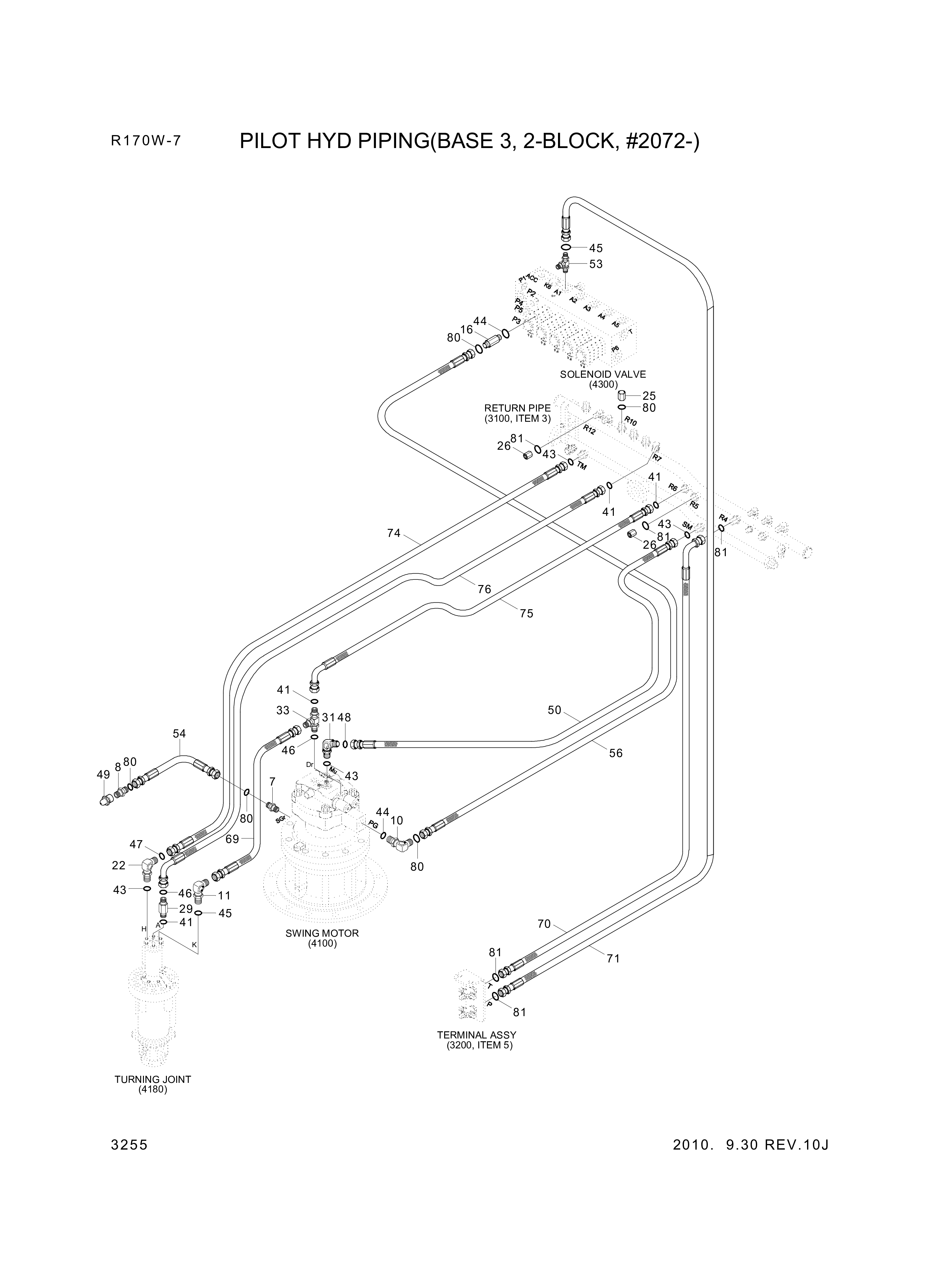 drawing for Hyundai Construction Equipment P930-062029 - HOSE ASSY-ORFS&THD (figure 3)